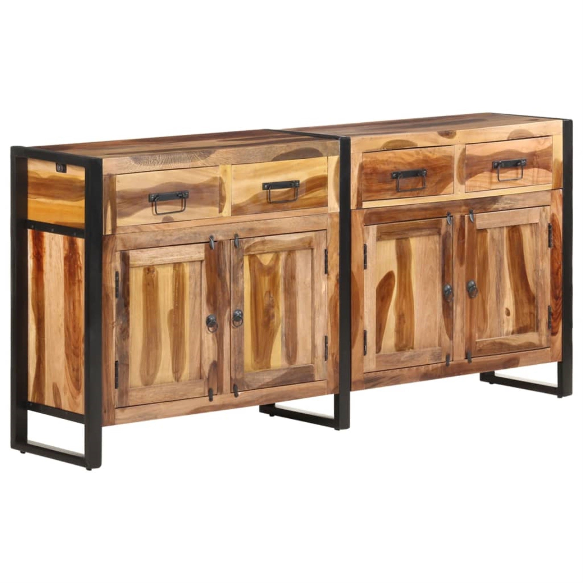 Vidaxl Sideboard 67.7'X13.8'X31.5' Solid Acacia Wood With Sheesham Finish