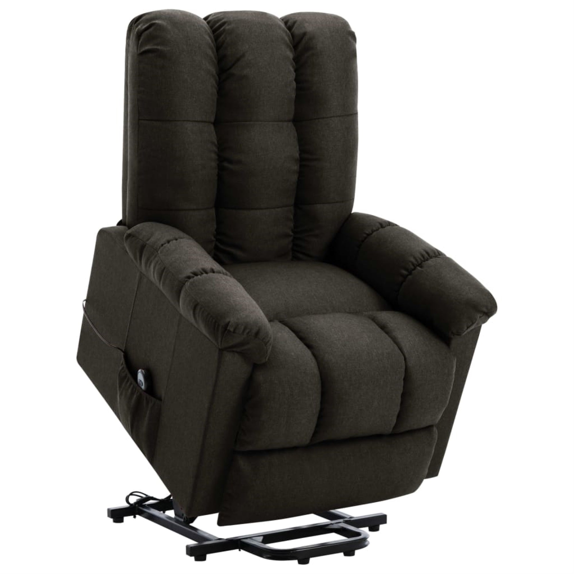 Vidaxl Stand-Up Recliner Dark Brown Fabric