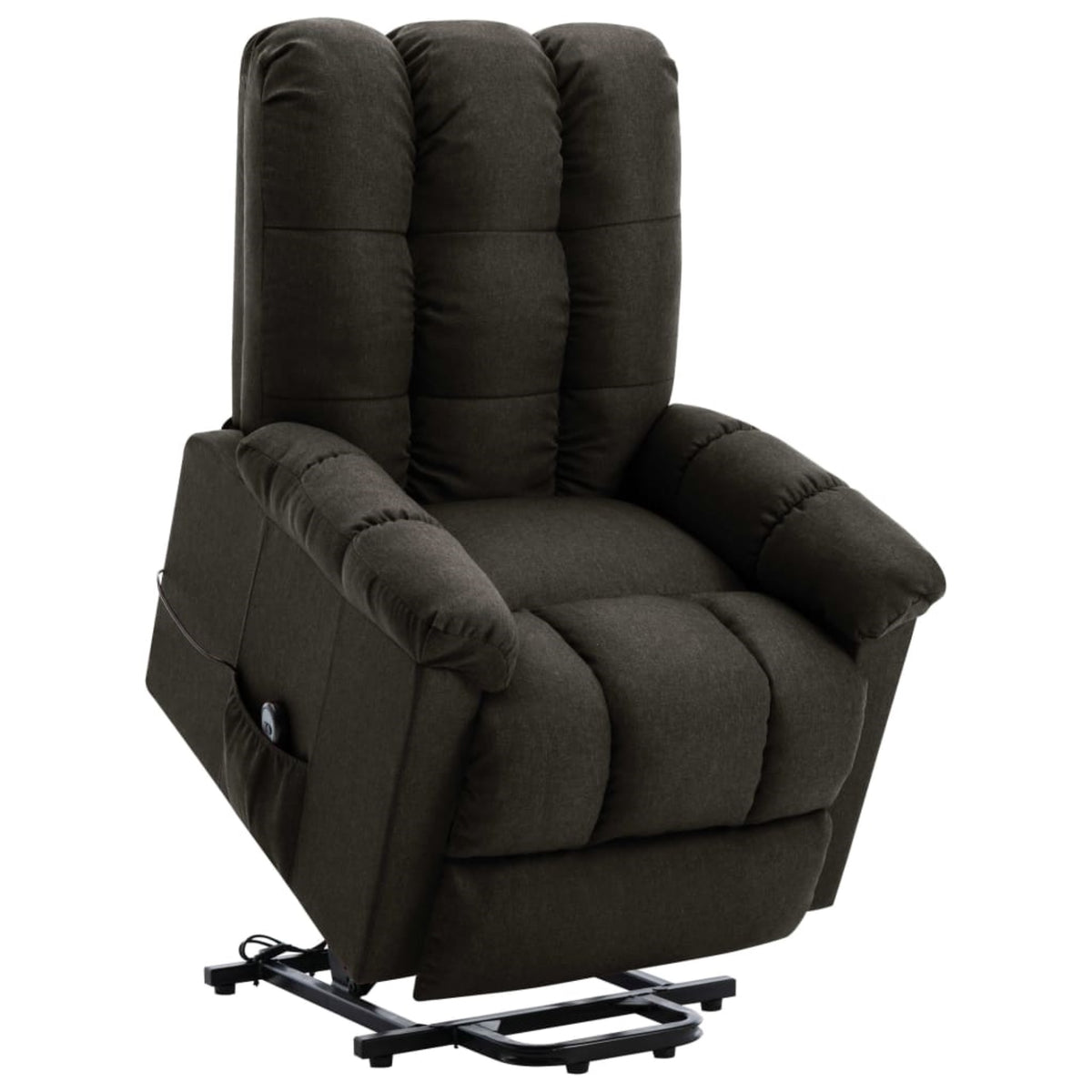 Vidaxl Stand-Up Recliner Dark Brown Fabric