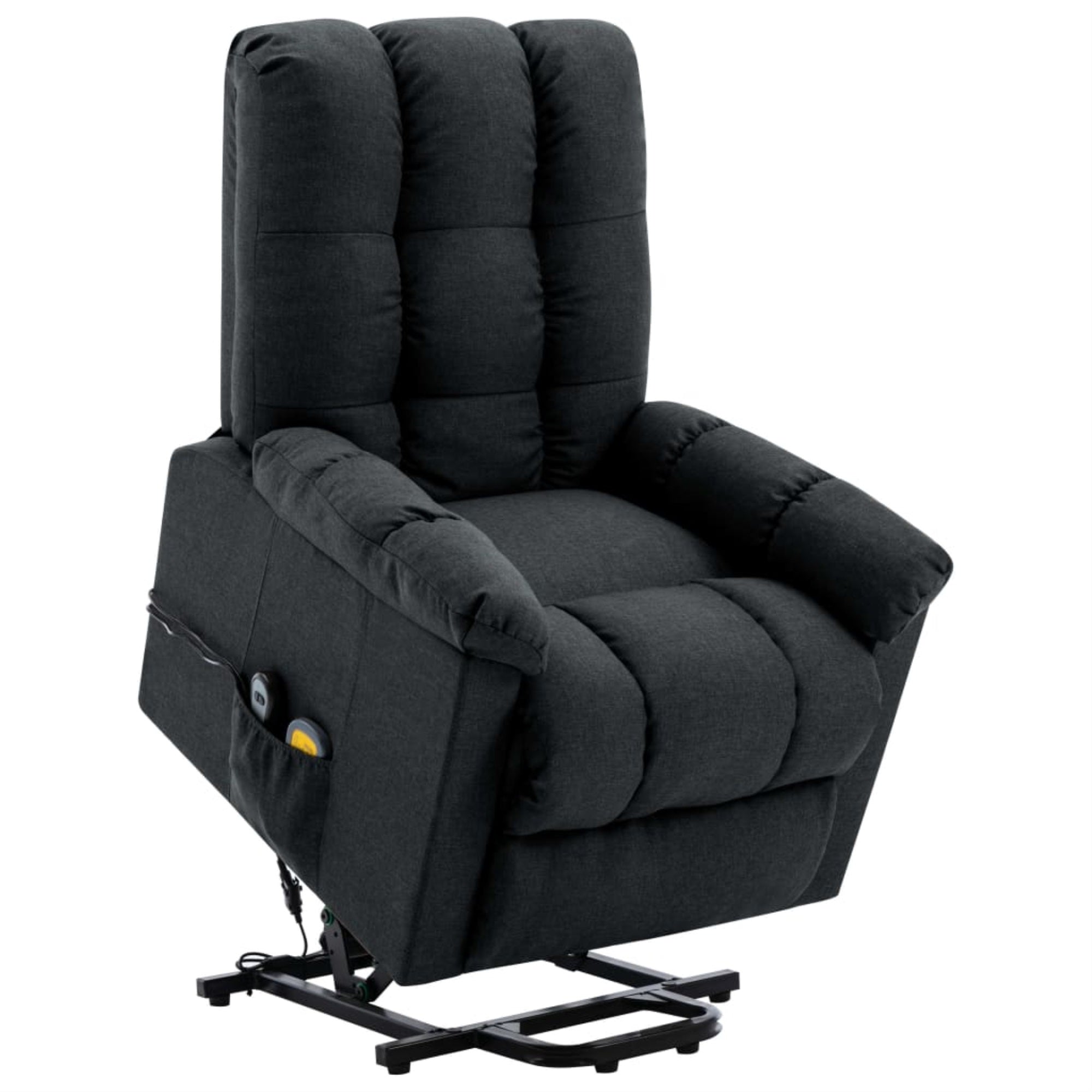 Vidaxl Stand-Up Massage Recliner Dark Gray Fabric