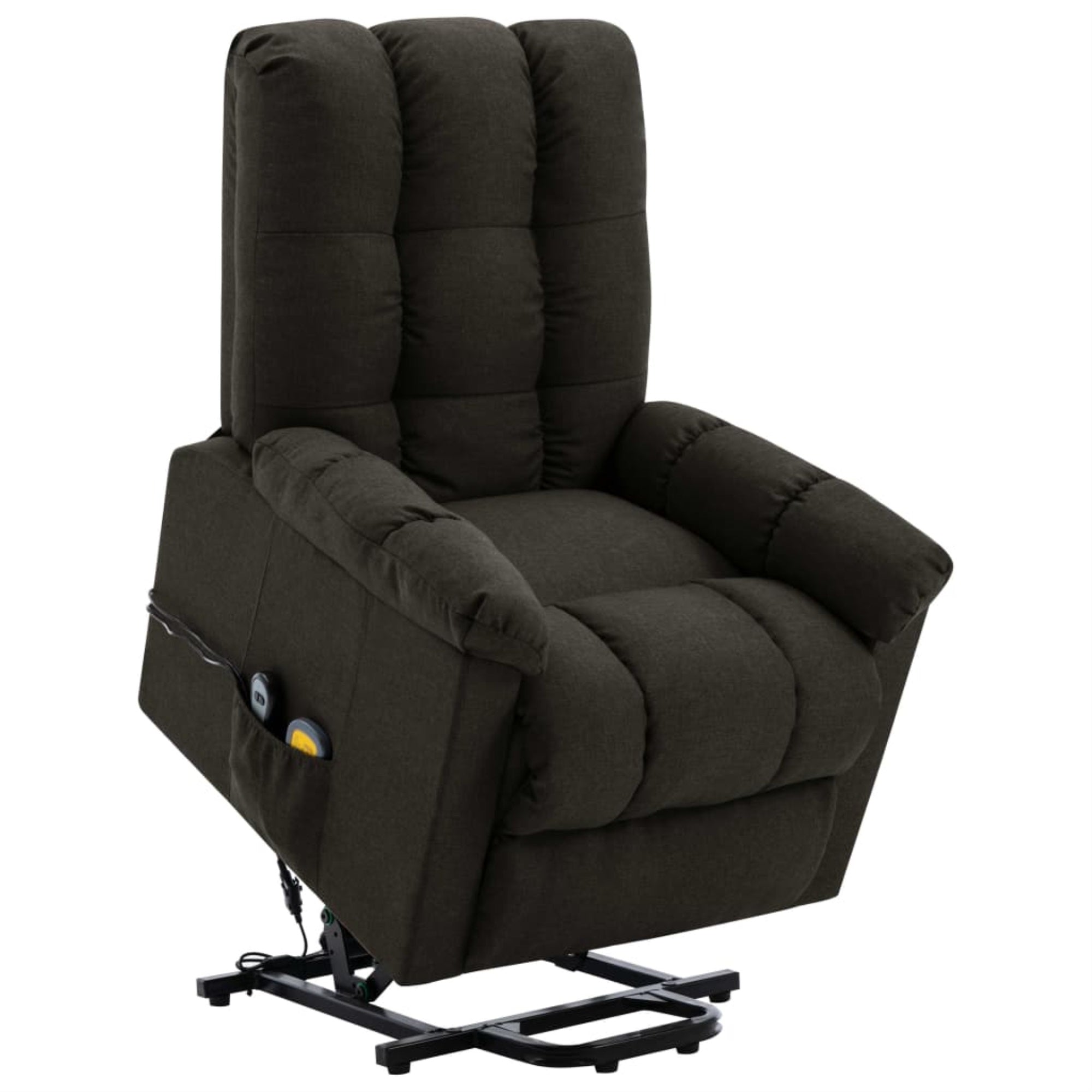 Vidaxl Stand-Up Massage Recliner Dark Brown Fabric