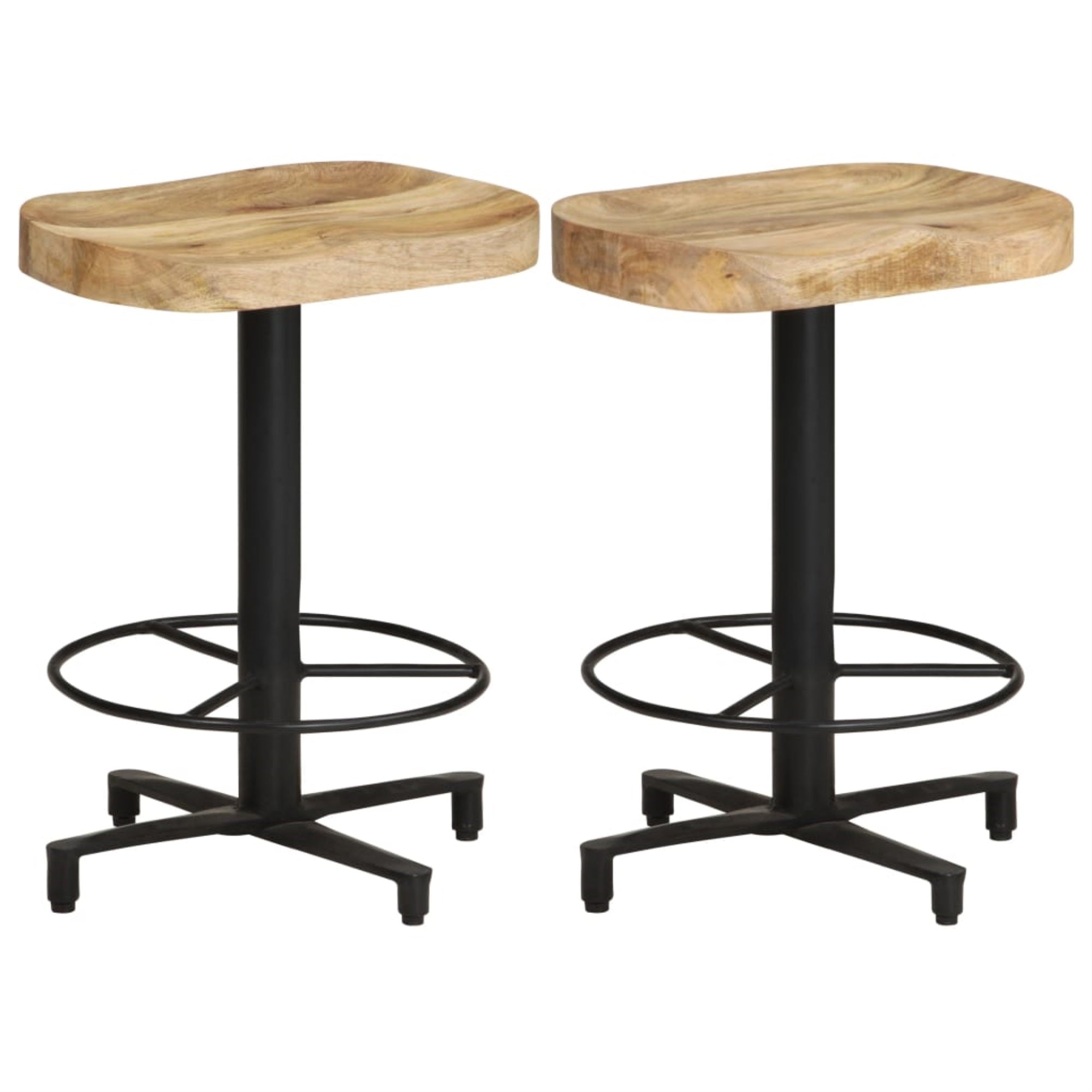 vidaXL Bar Stools 2 pcs 20.5 Solid Mango Wood