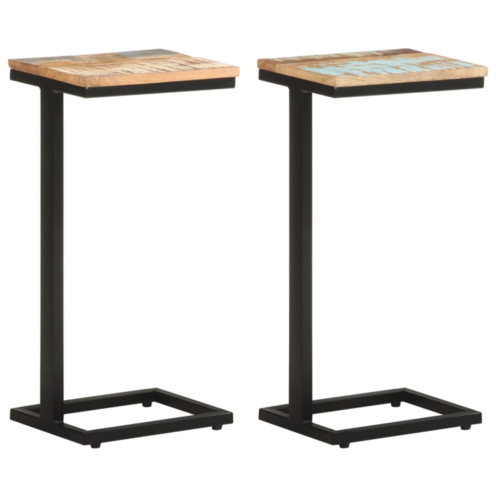Vidaxl Side Tables 2 Pcs 12.4'X9.6'X25.4' Solid Reclaimed Wood