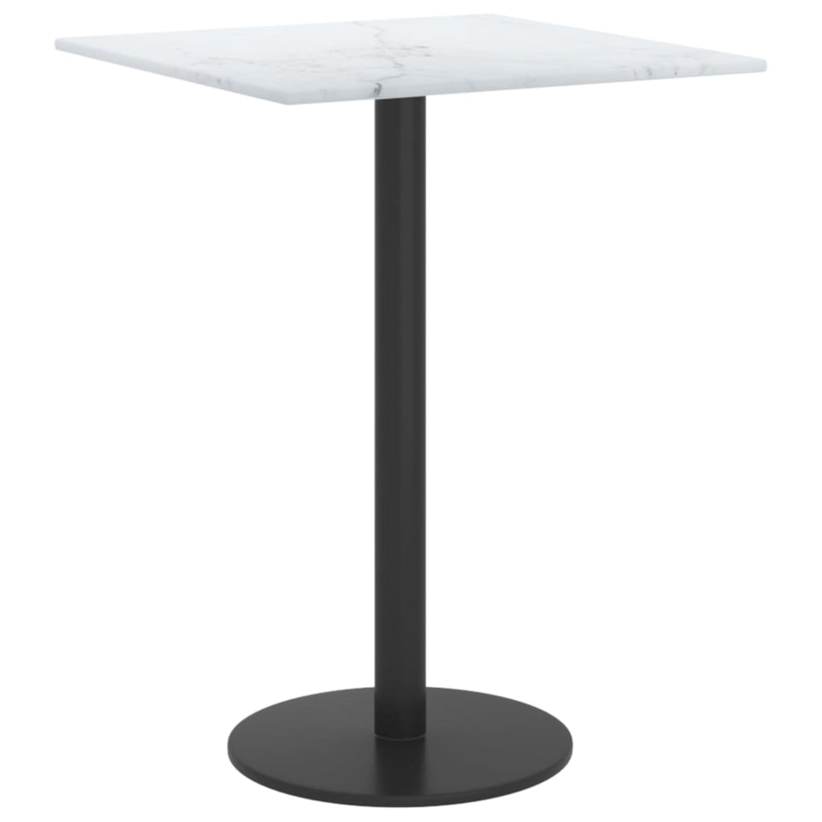 Vidaxl Table Top White 11.8'X11.8' 0.2' Tempered Glass With Marble Design