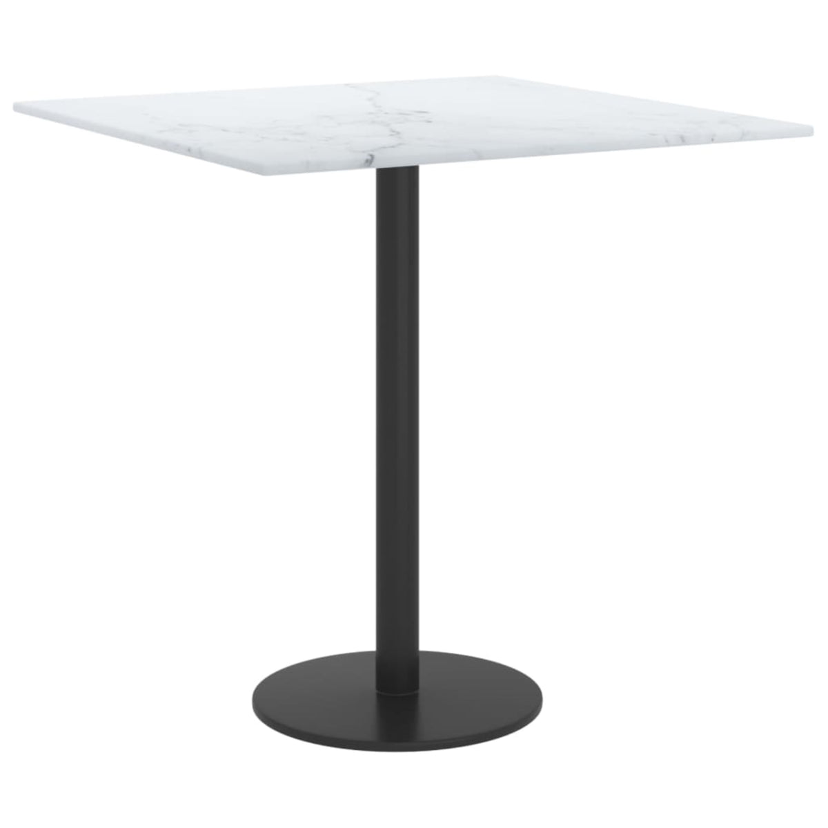 Vidaxl Table Top White 15.7'X15.7' 0.2' Tempered Glass With Marble Design