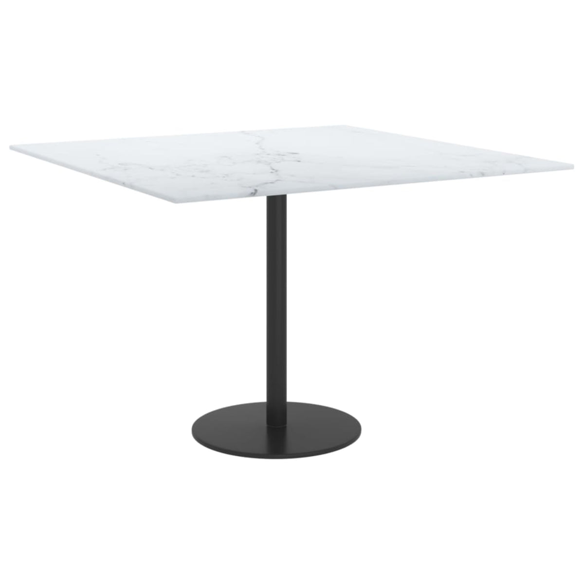 Vidaxl Table Top White 23.6'X23.6' 0.2' Tempered Glass With Marble Design