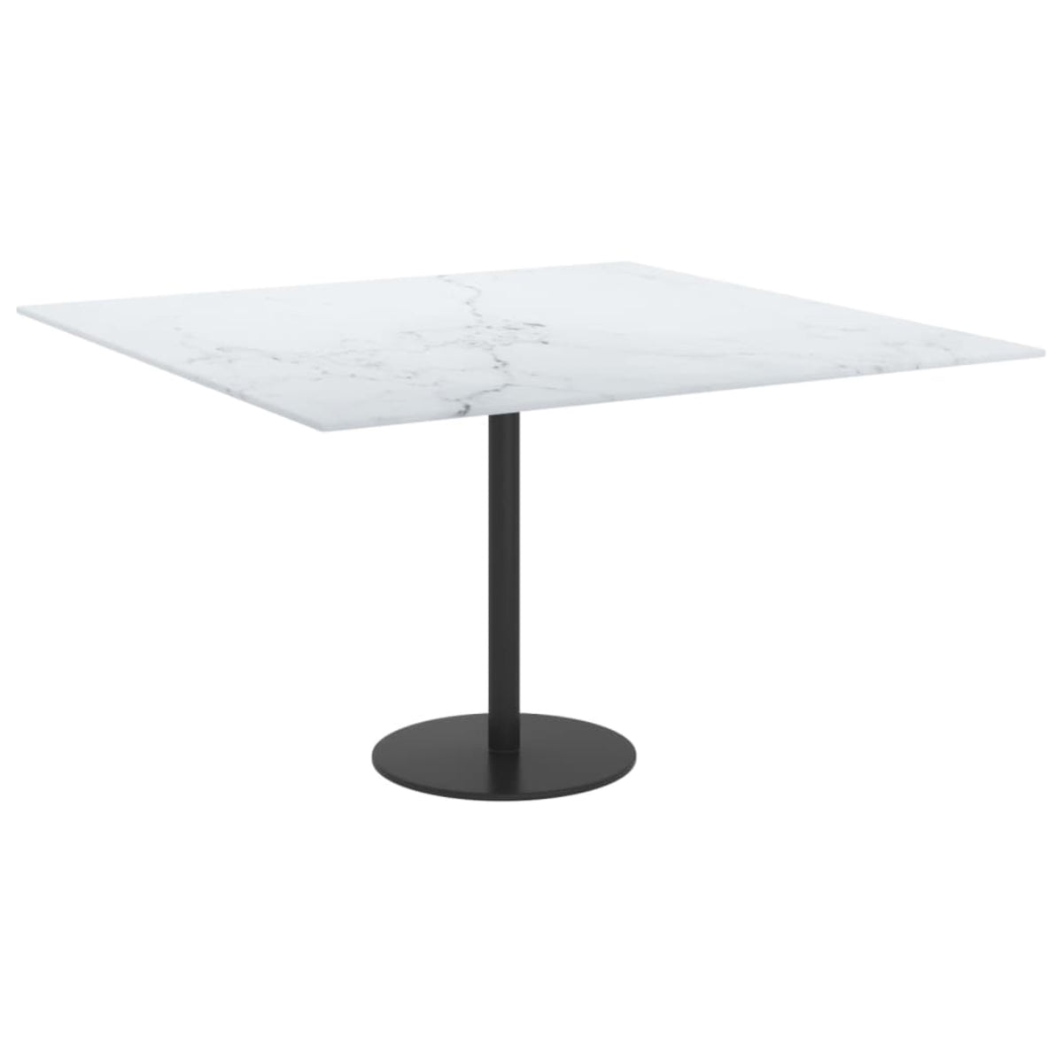 Vidaxl Table Top White 27.6'X27.6' 0.2' Tempered Glass With Marble Design