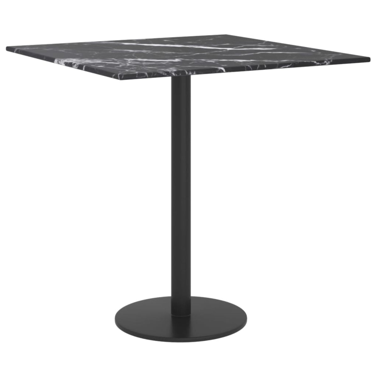 Vidaxl Table Top Black 15.7'X15.7' 0.2' Tempered Glass With Marble Design