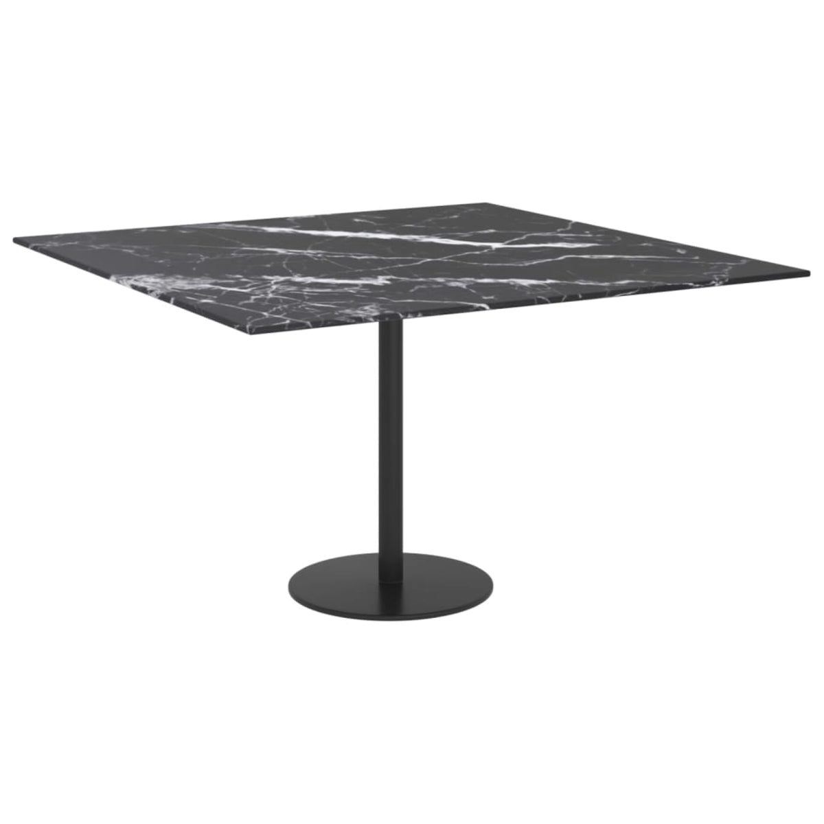 Vidaxl Table Top Black 27.6'X27.6' 0.2' Tempered Glass With Marble Design