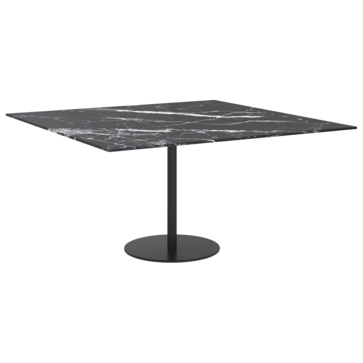 Vidaxl Table Top Black 31.5'X31.5' 0.2' Tempered Glass With Marble Design