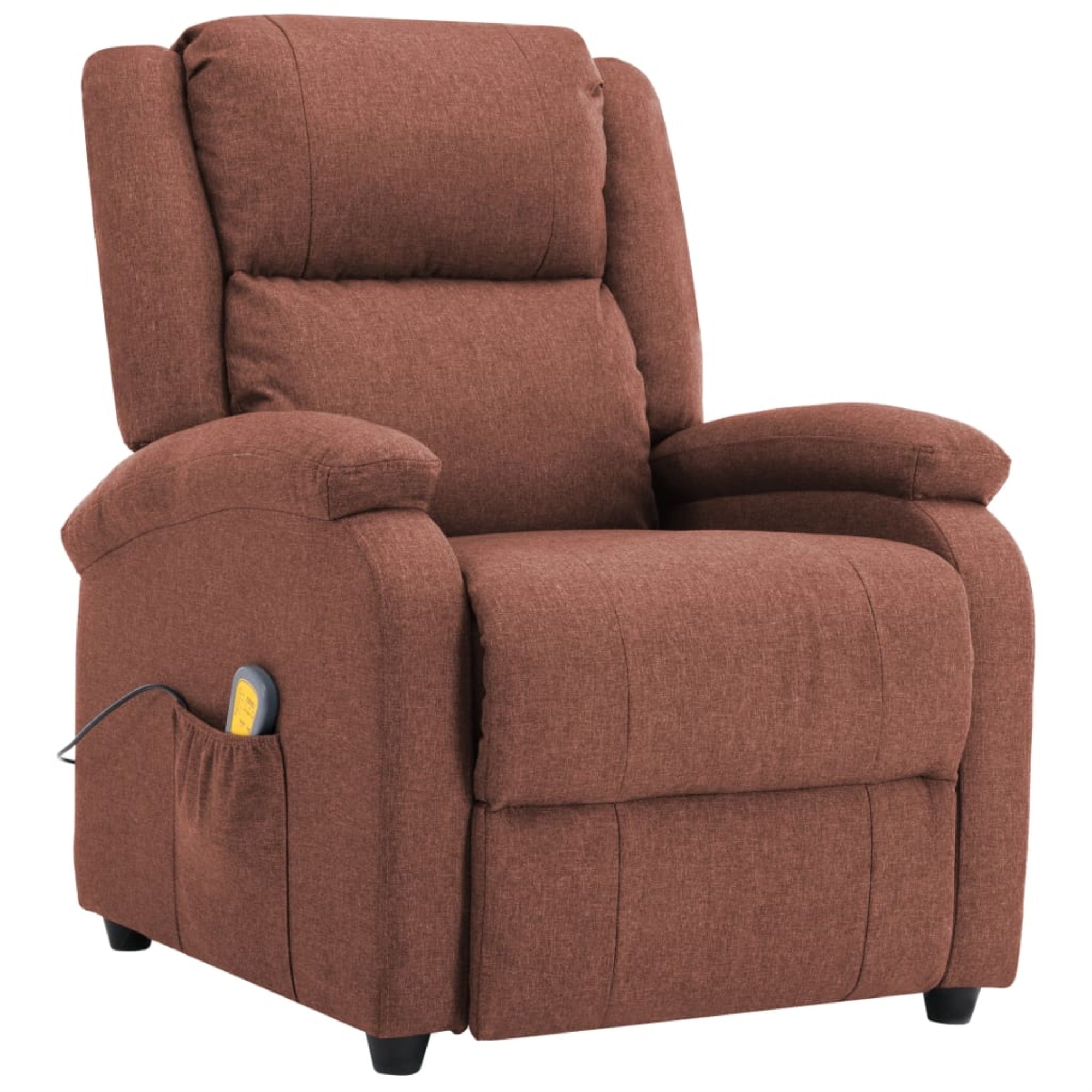 322466 Vidaxl Massage Recliner Brown Fabric (Au/Us Only)