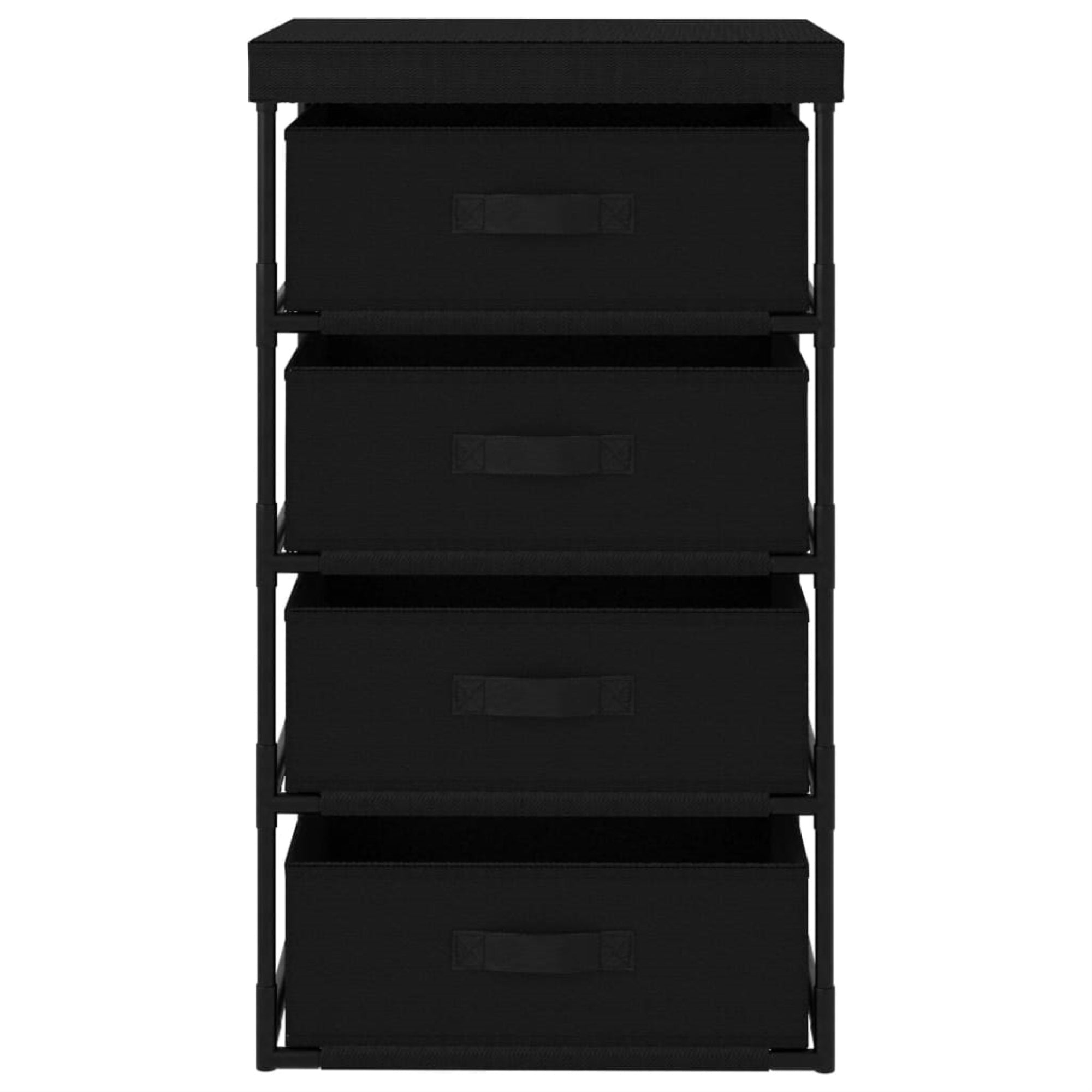 Vidaxl Storage Rack With 4 Fabric Baskets Steel Black