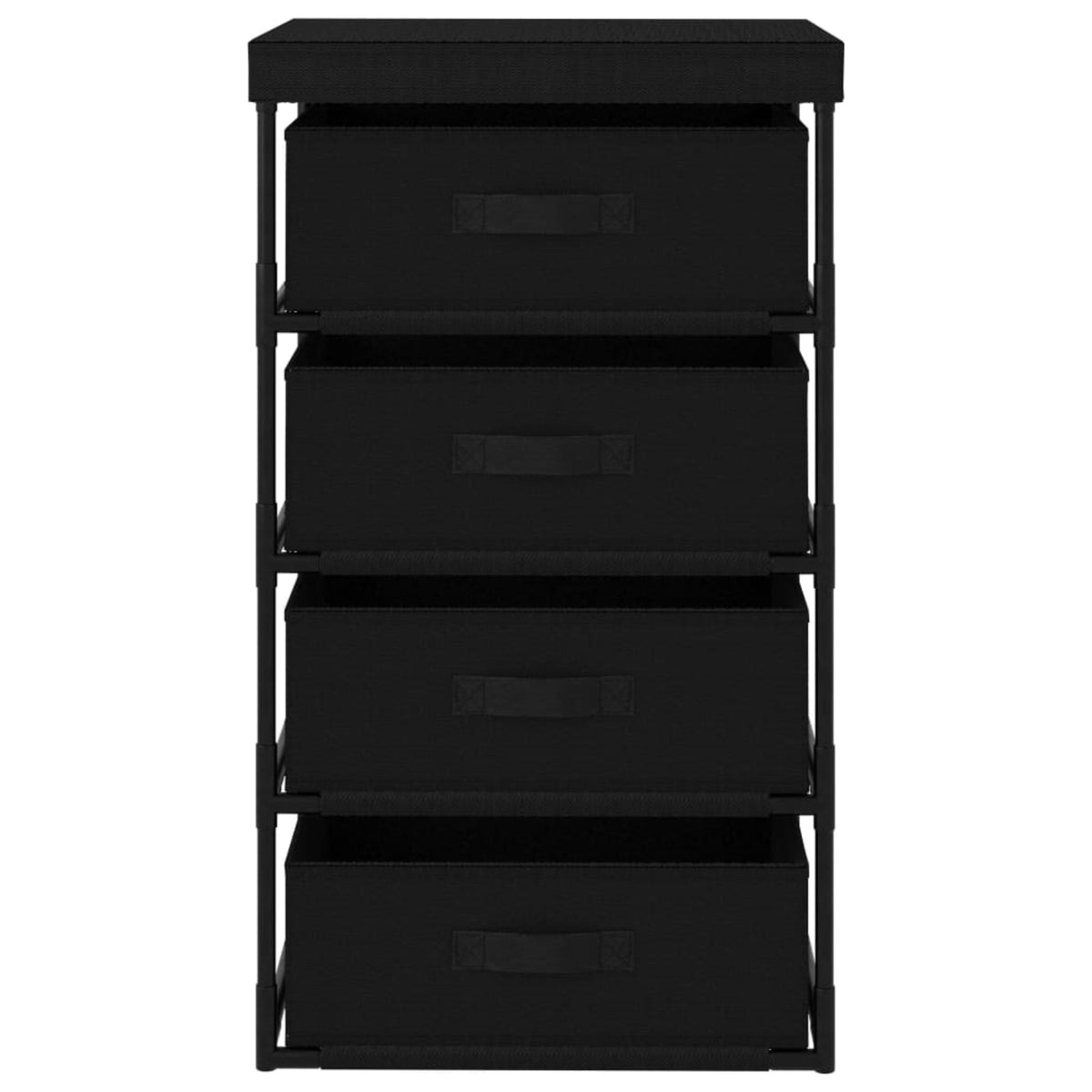 Vidaxl Storage Rack With 4 Fabric Baskets Steel Black