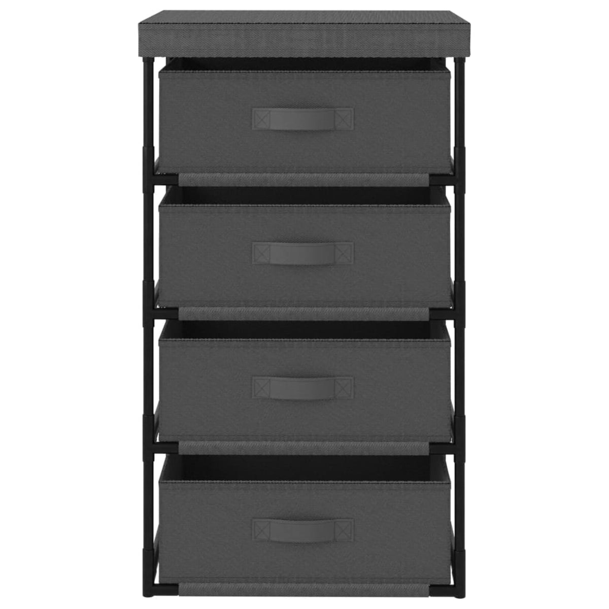 Vidaxl Storage Rack With 4 Fabric Baskets Steel Gray