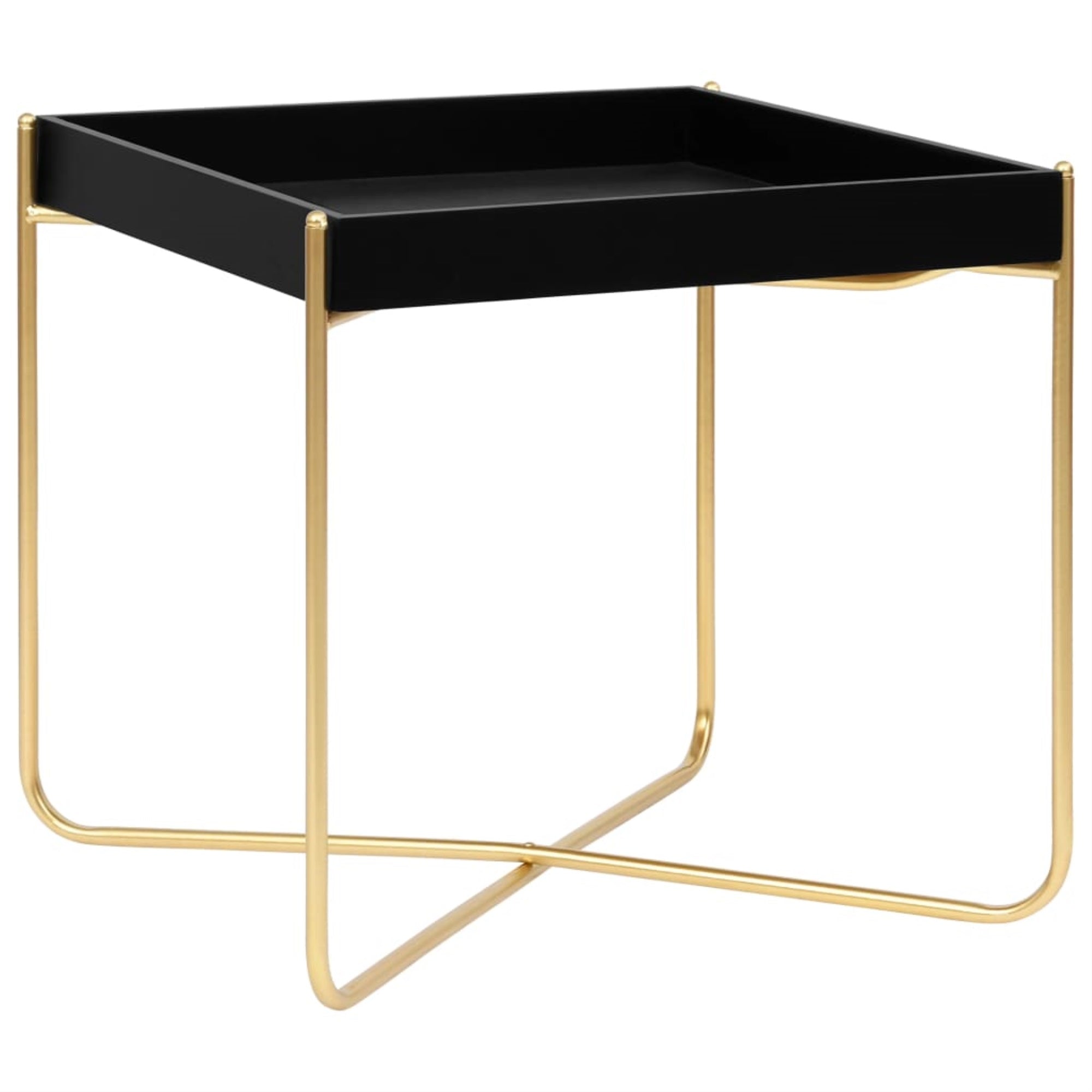 Vidaxl Side Table Black And Gold 15'X15'X15.2' Mdf