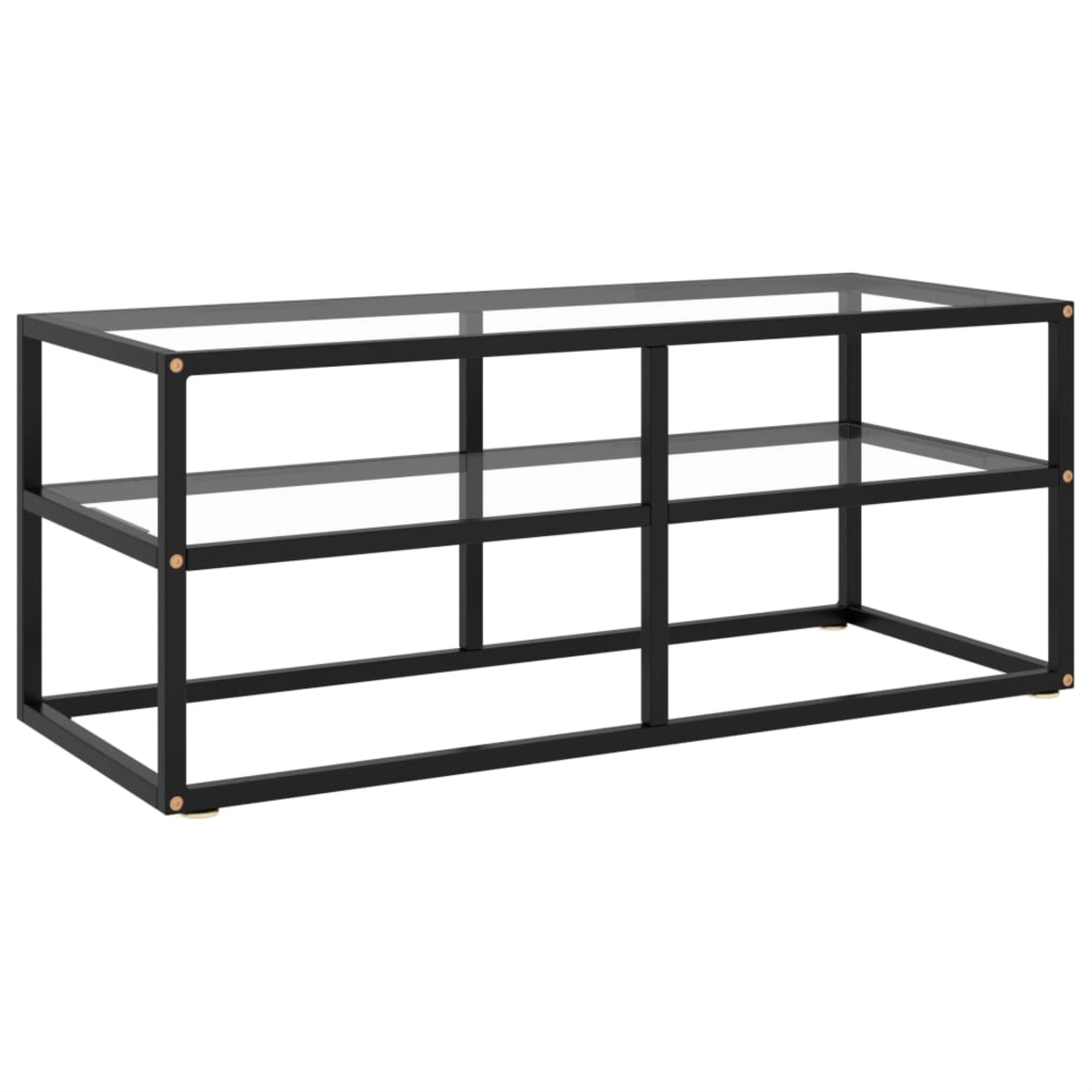 Vidaxl Tv Cabinet Black With Tempered Glass 39.4'X15.7'X15.7'