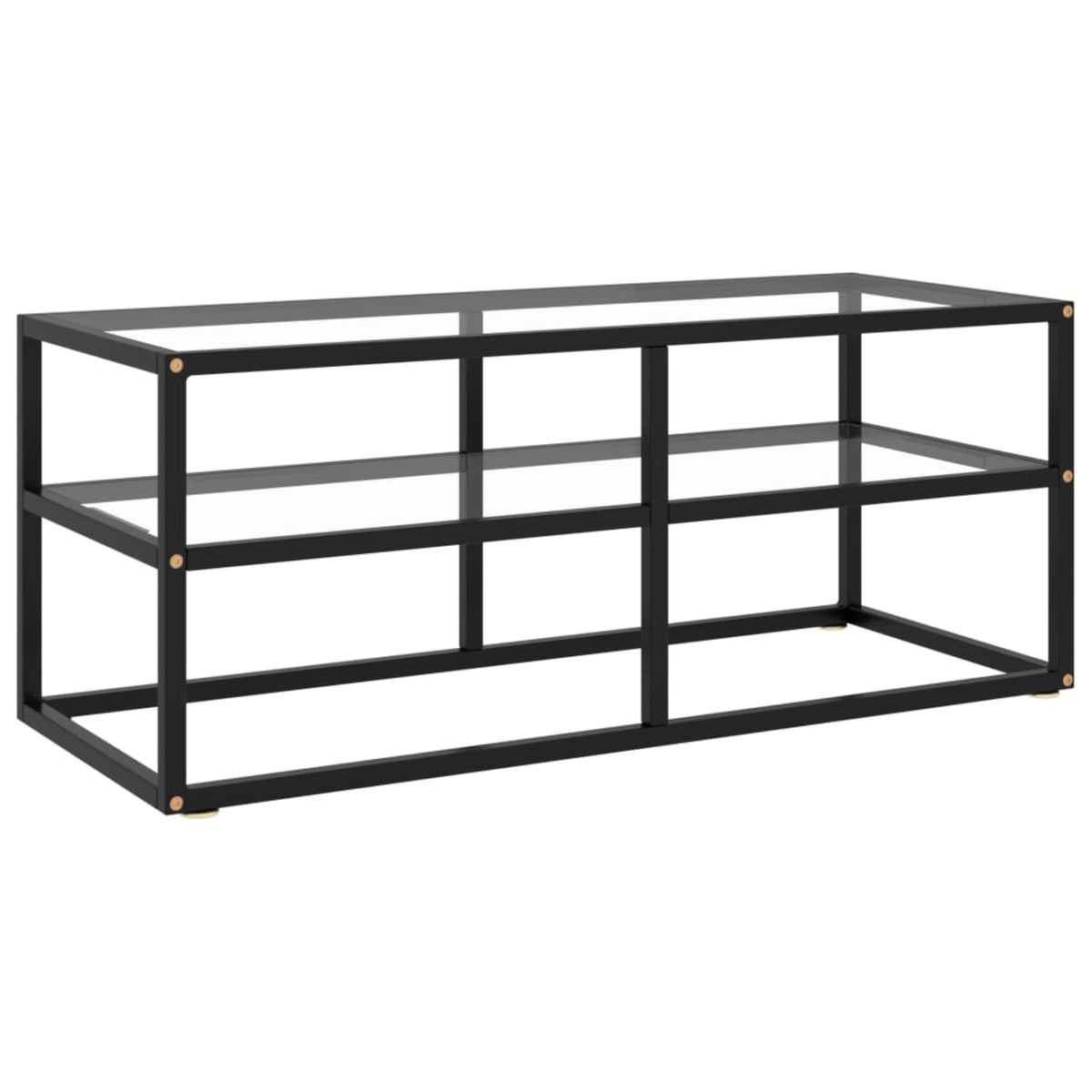 Vidaxl Tv Cabinet Black With Tempered Glass 39.4'X15.7'X15.7'