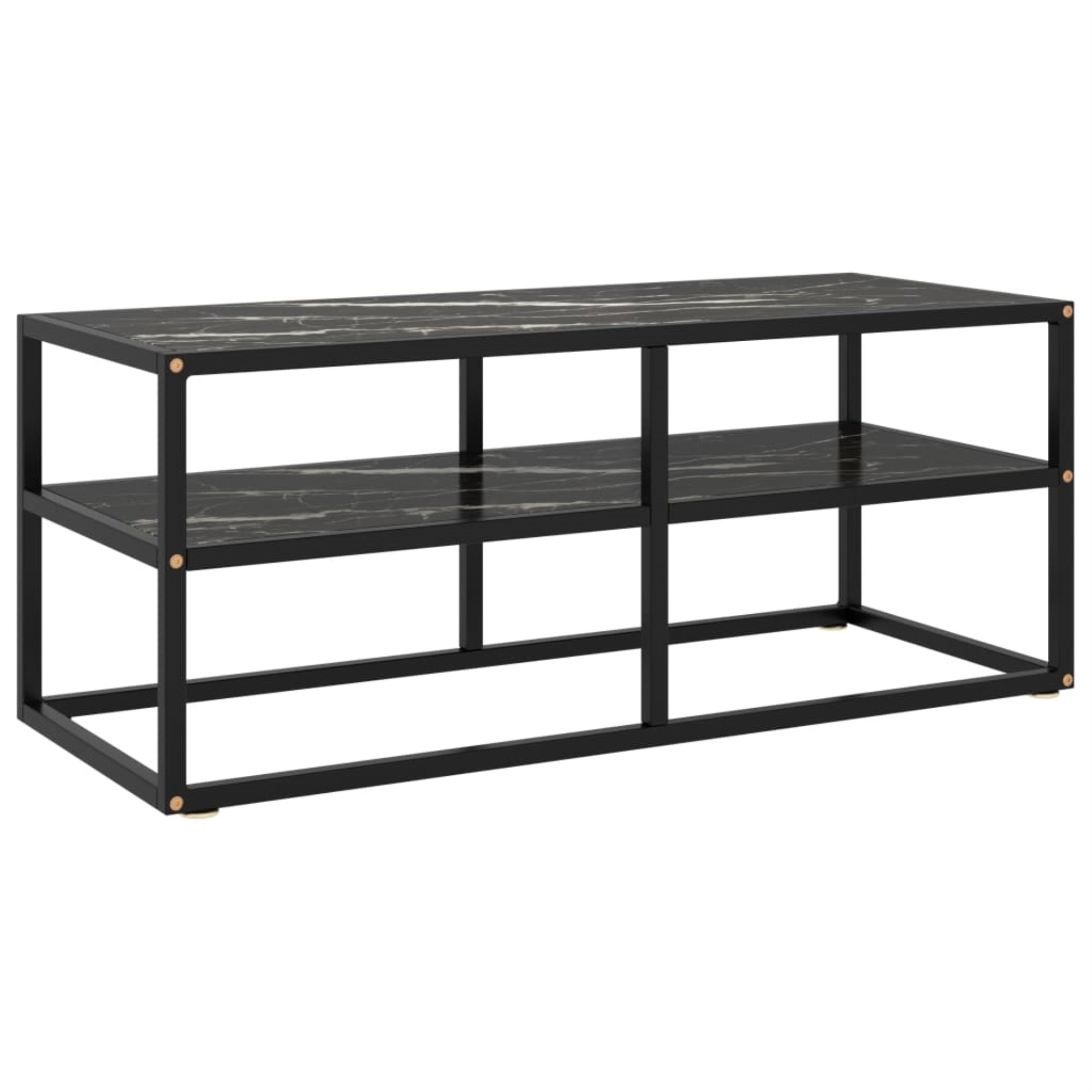 Vidaxl Tv Cabinet Black With Black Marble Glass 39.4'X15.7'X15.7'