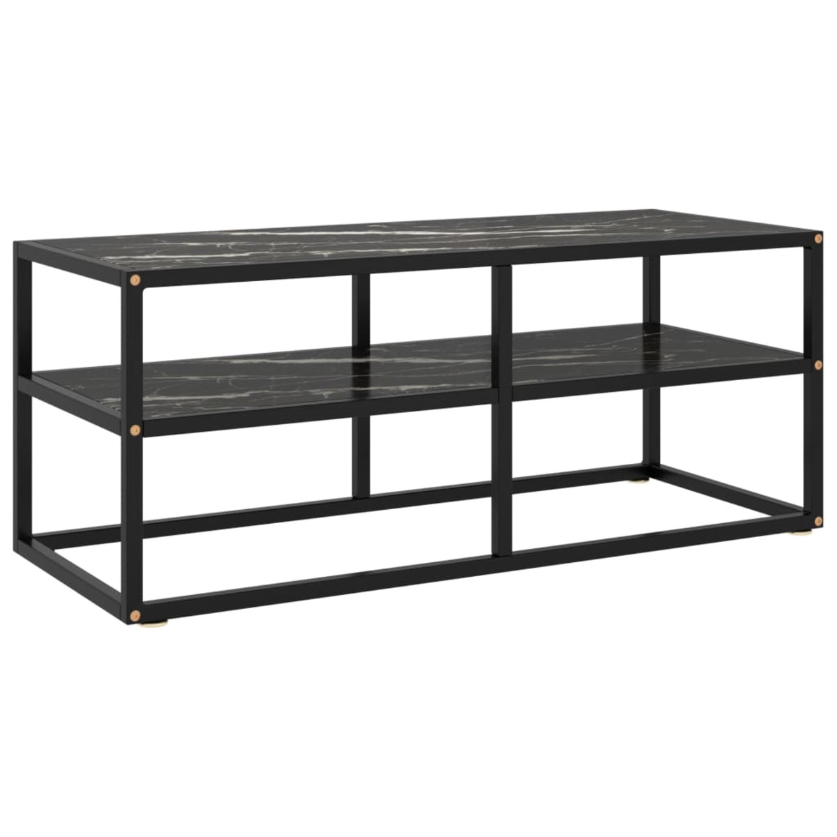 Vidaxl Tv Cabinet Black With Black Marble Glass 39.4'X15.7'X15.7'