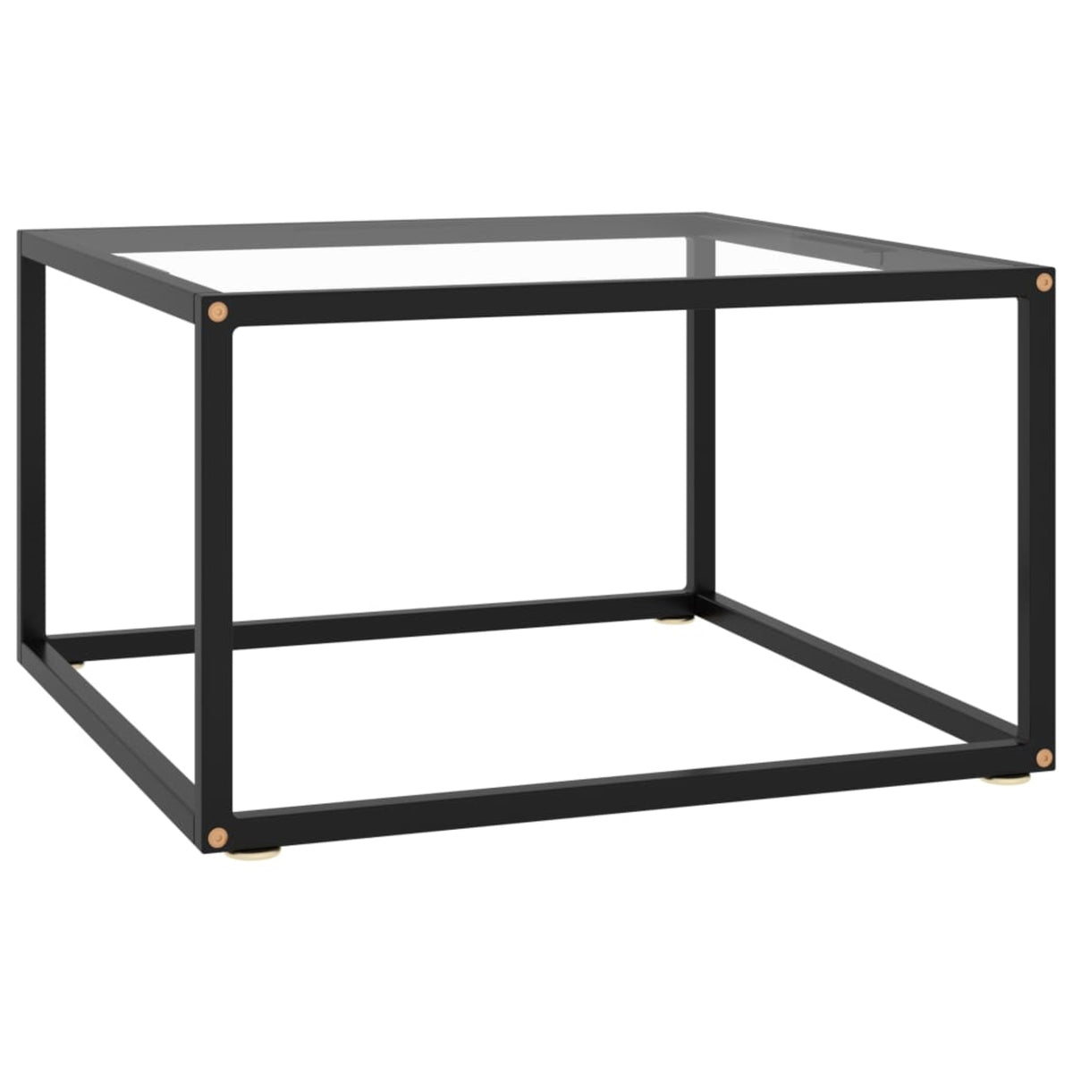 Vidaxl Tea Table Black With Tempered Glass 23.6'X23.6'X13.8'