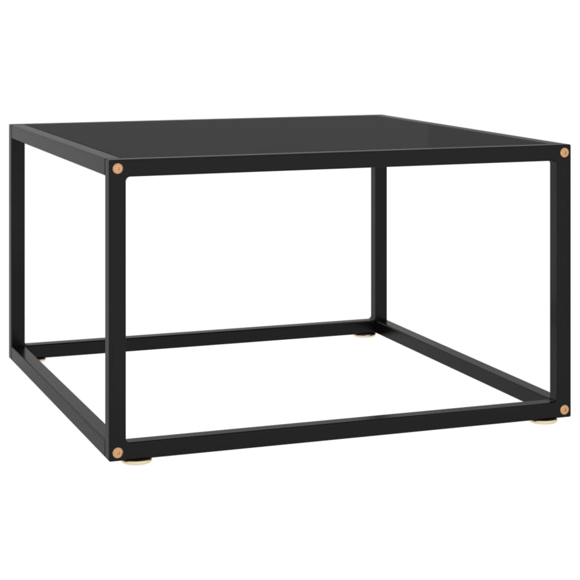 Vidaxl Tea Table Black With Black Glass 23.6'X23.6'X13.8'