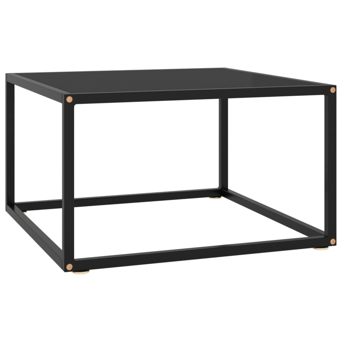 Vidaxl Tea Table Black With Black Glass 23.6'X23.6'X13.8'