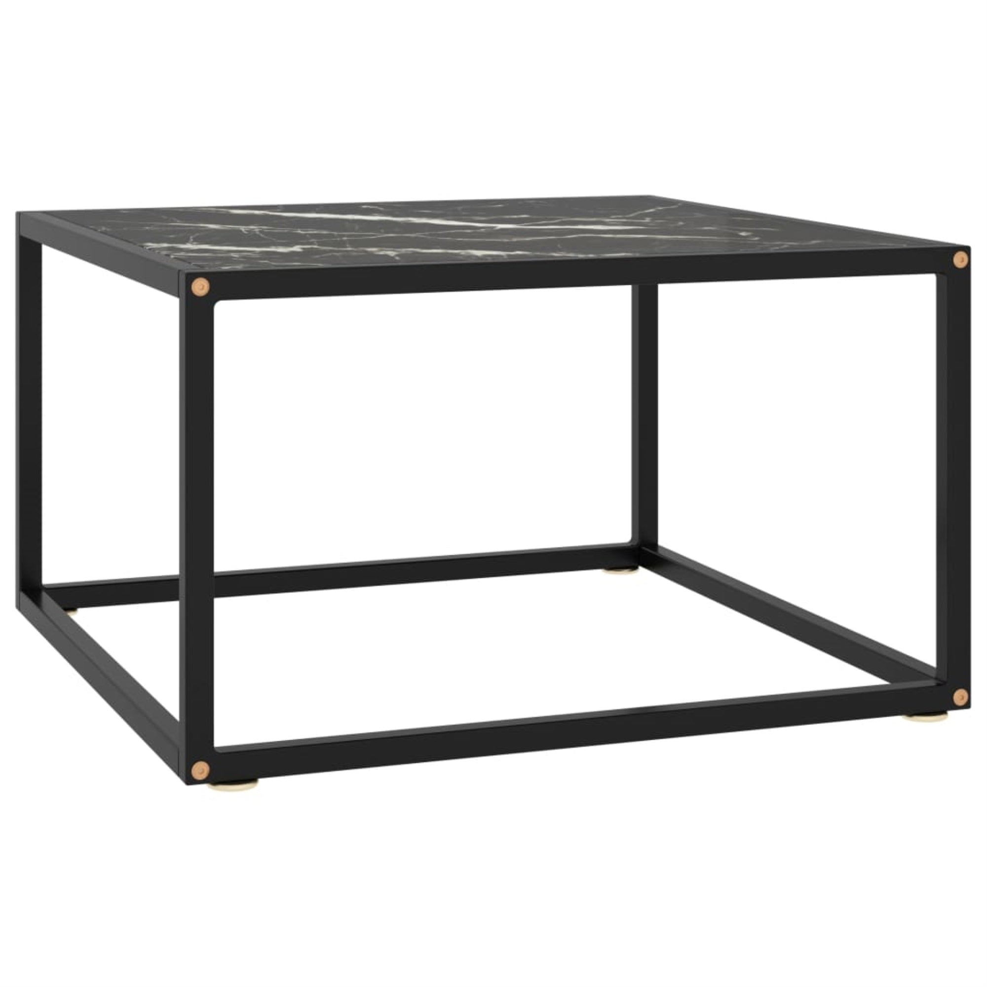 Vidaxl Tea Table Black With Black Marble Glass 23.6'X23.6'X13.8'