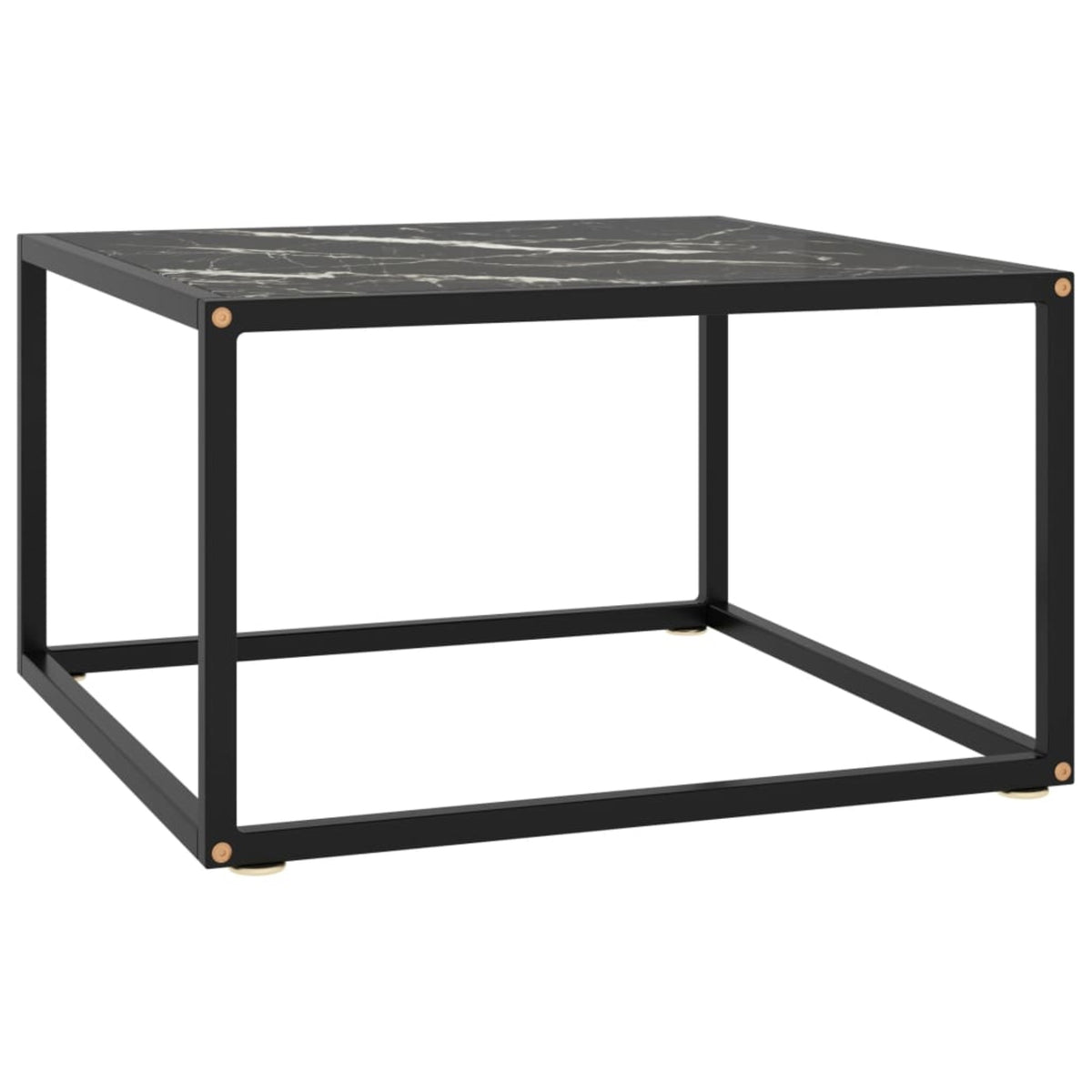 Vidaxl Tea Table Black With Black Marble Glass 23.6'X23.6'X13.8'