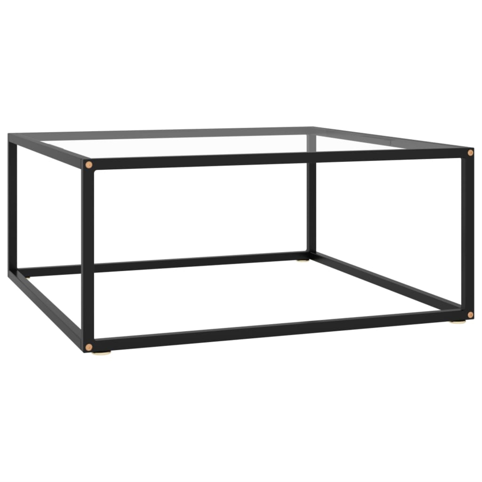 Vidaxl Tea Table Black With Tempered Glass 31.5'X31.5'X13.8'