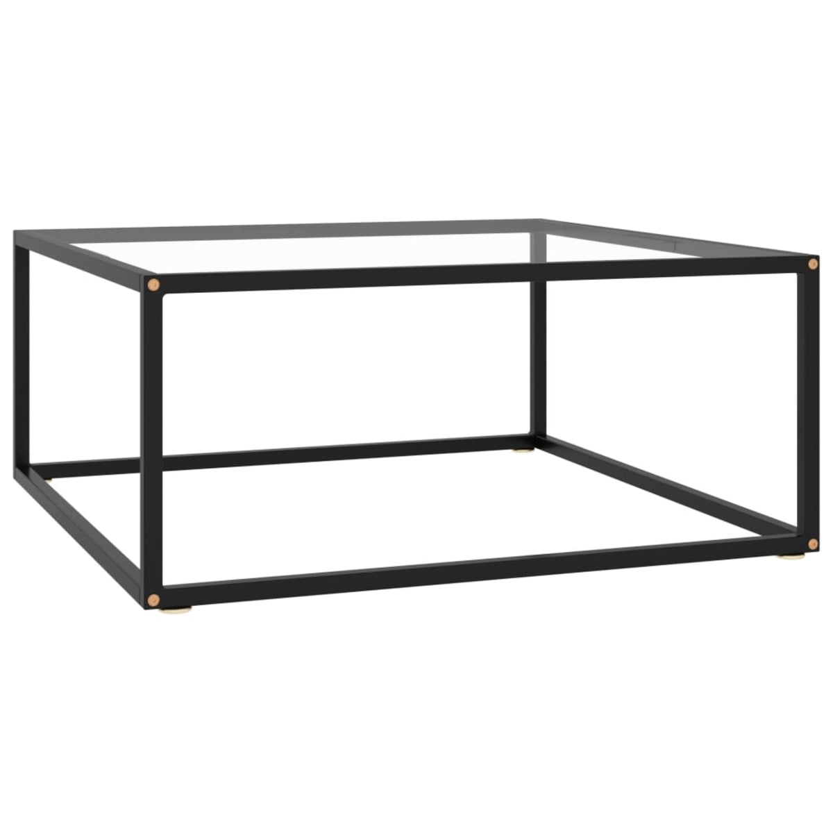 Vidaxl Tea Table Black With Tempered Glass 31.5'X31.5'X13.8'