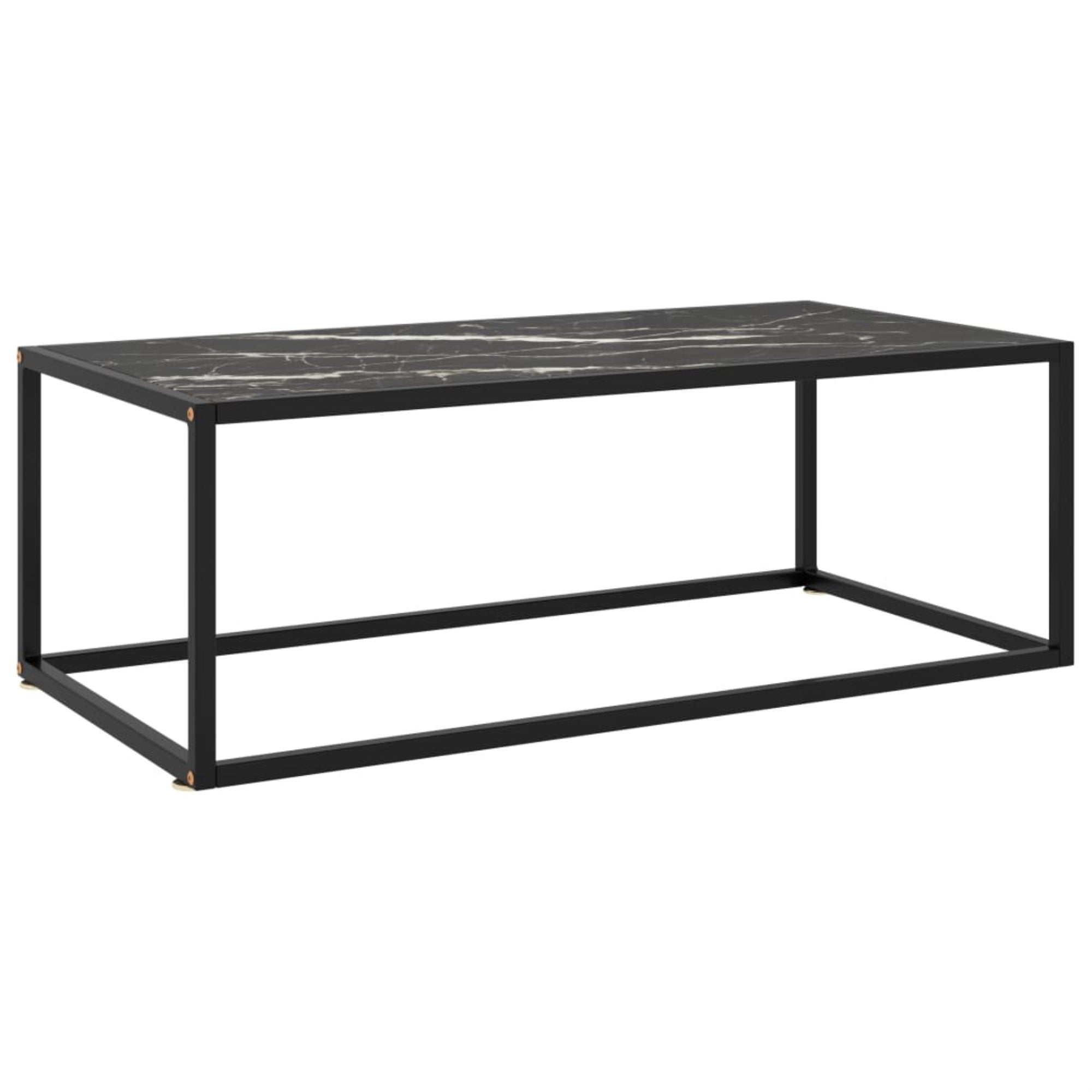 Vidaxl Tea Table Black With Black Marble Glass 39.4'X19.7'X13.8'
