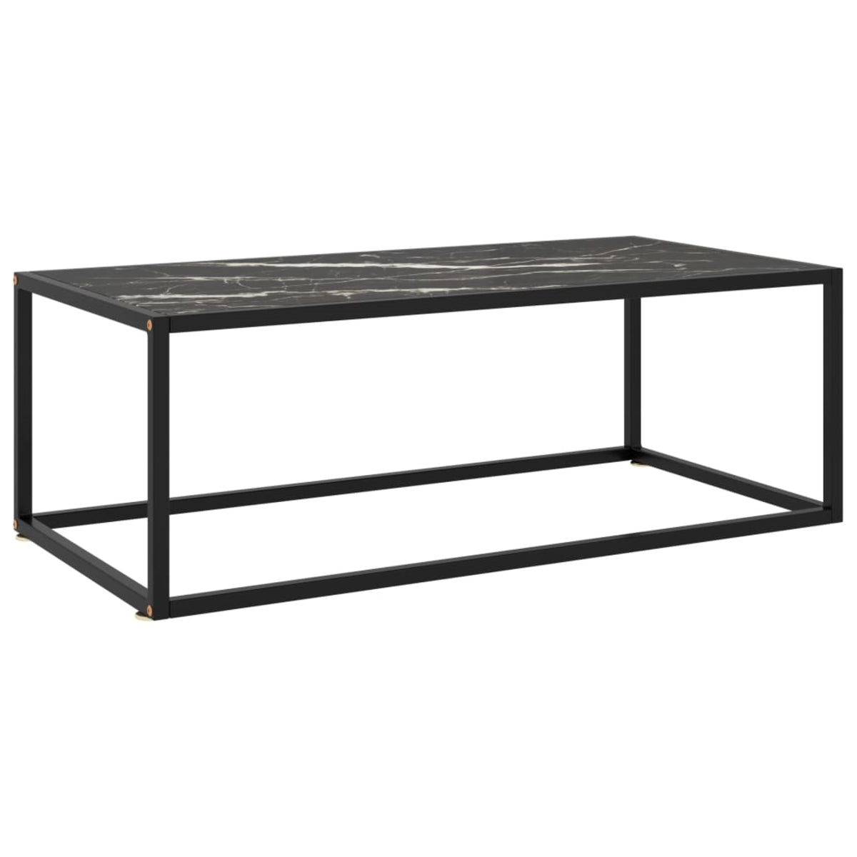Vidaxl Tea Table Black With Black Marble Glass 39.4'X19.7'X13.8'
