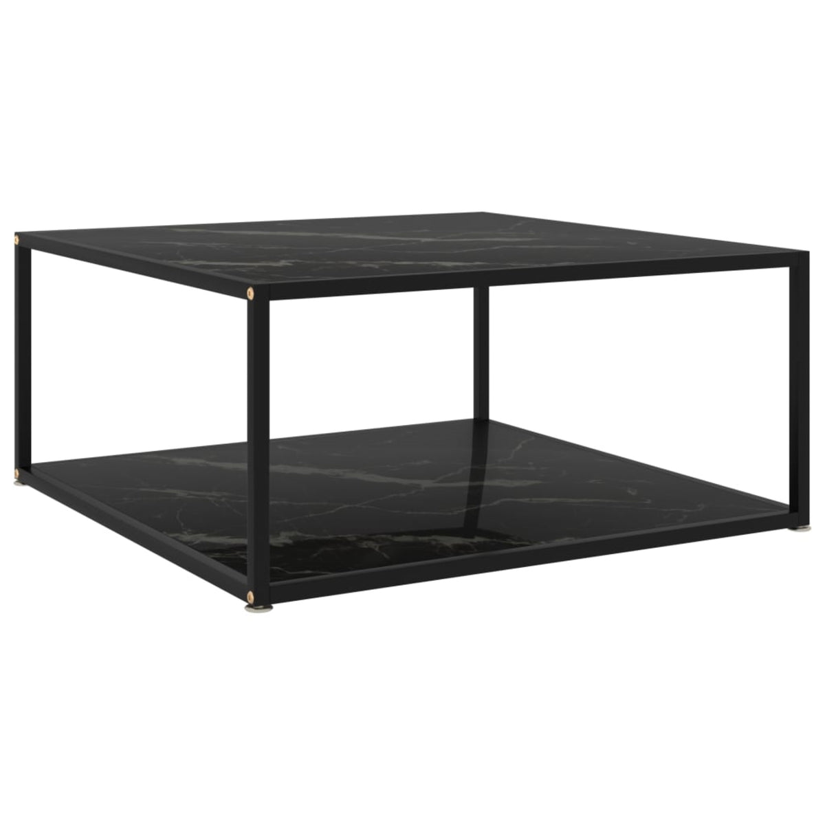 Vidaxl Tea Table Black 31.5'X31.5'X13.8' Tempered Glass