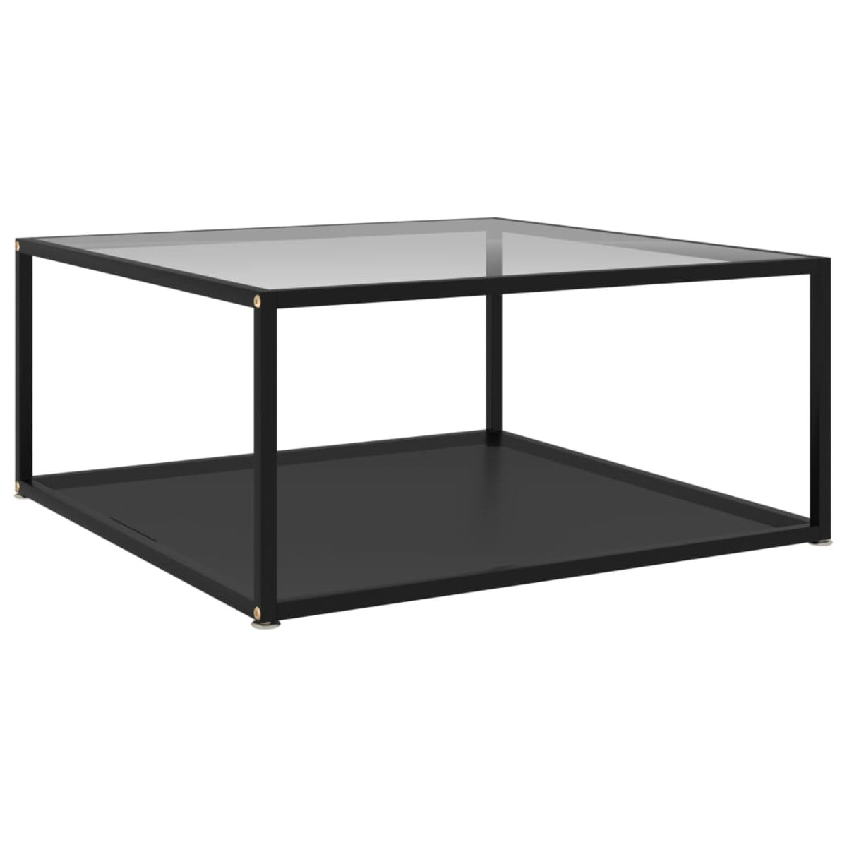 Vidaxl Tea Table Transparent And Black 31.5'X31.5'X13.8' Tempered Glass