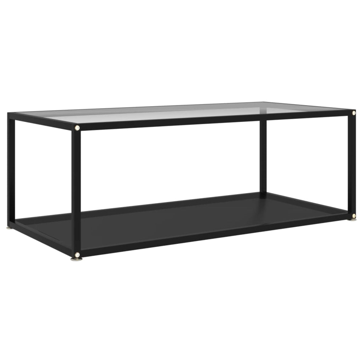 Vidaxl Tea Table Transparent And Black 39.4'X19.7'X13.8' Tempered Glass