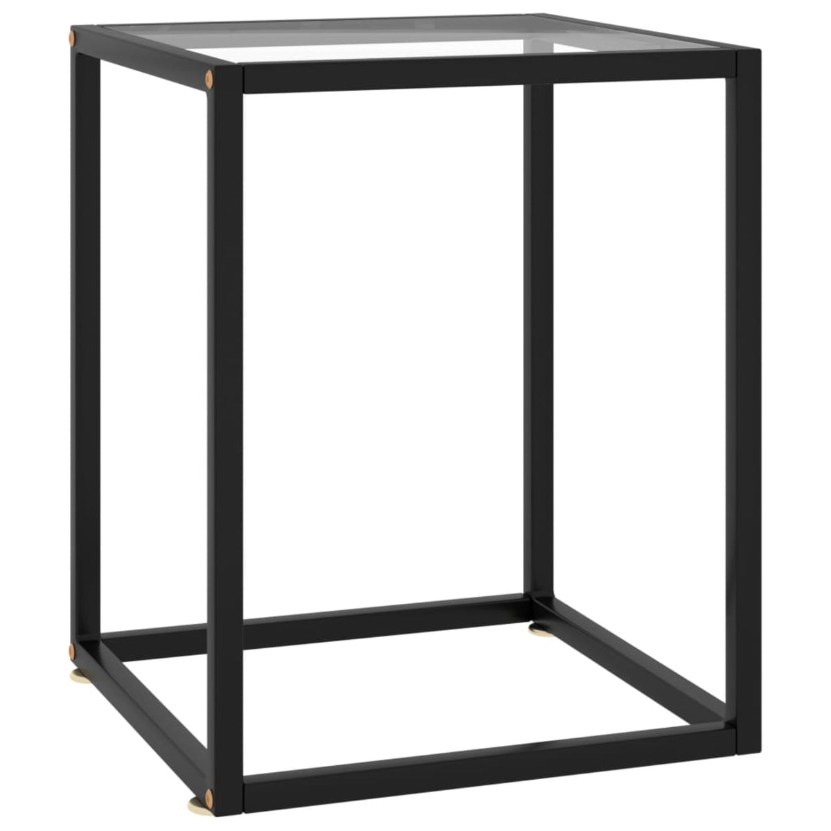 Vidaxl Tea Table Black With Tempered Glass 15.7'X15.7'X19.7'
