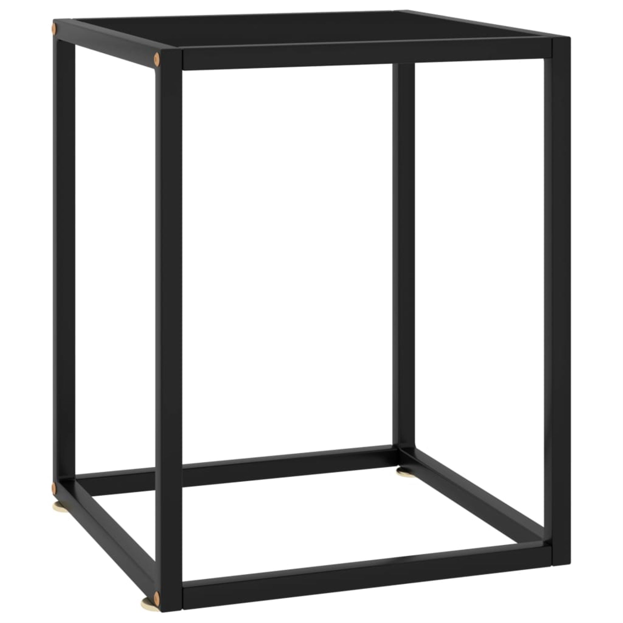 Vidaxl Tea Table Black With Black Glass 15.7'X15.7'X19.7'