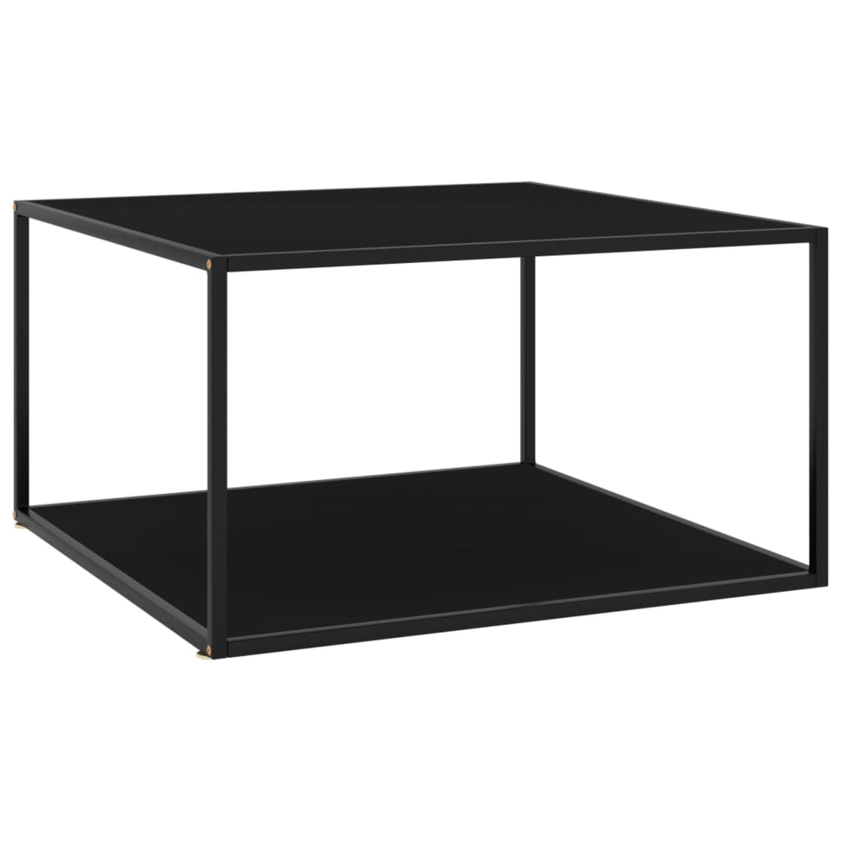 Vidaxl Tea Table Black With Black Glass 35.4'X35.4'X19.7'