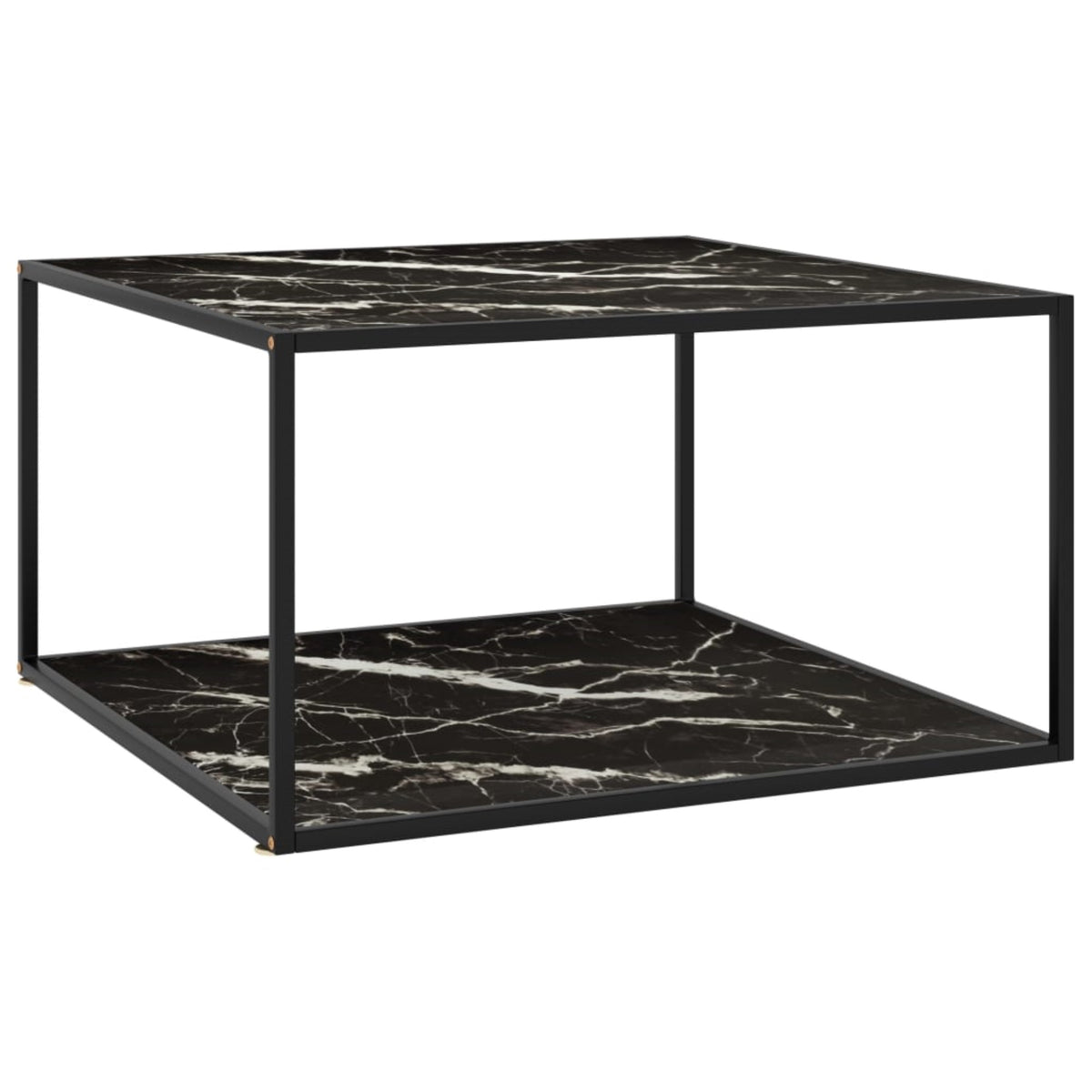 Vidaxl Tea Table Black With Black Marble Glass 35.4'X35.4'X19.7'