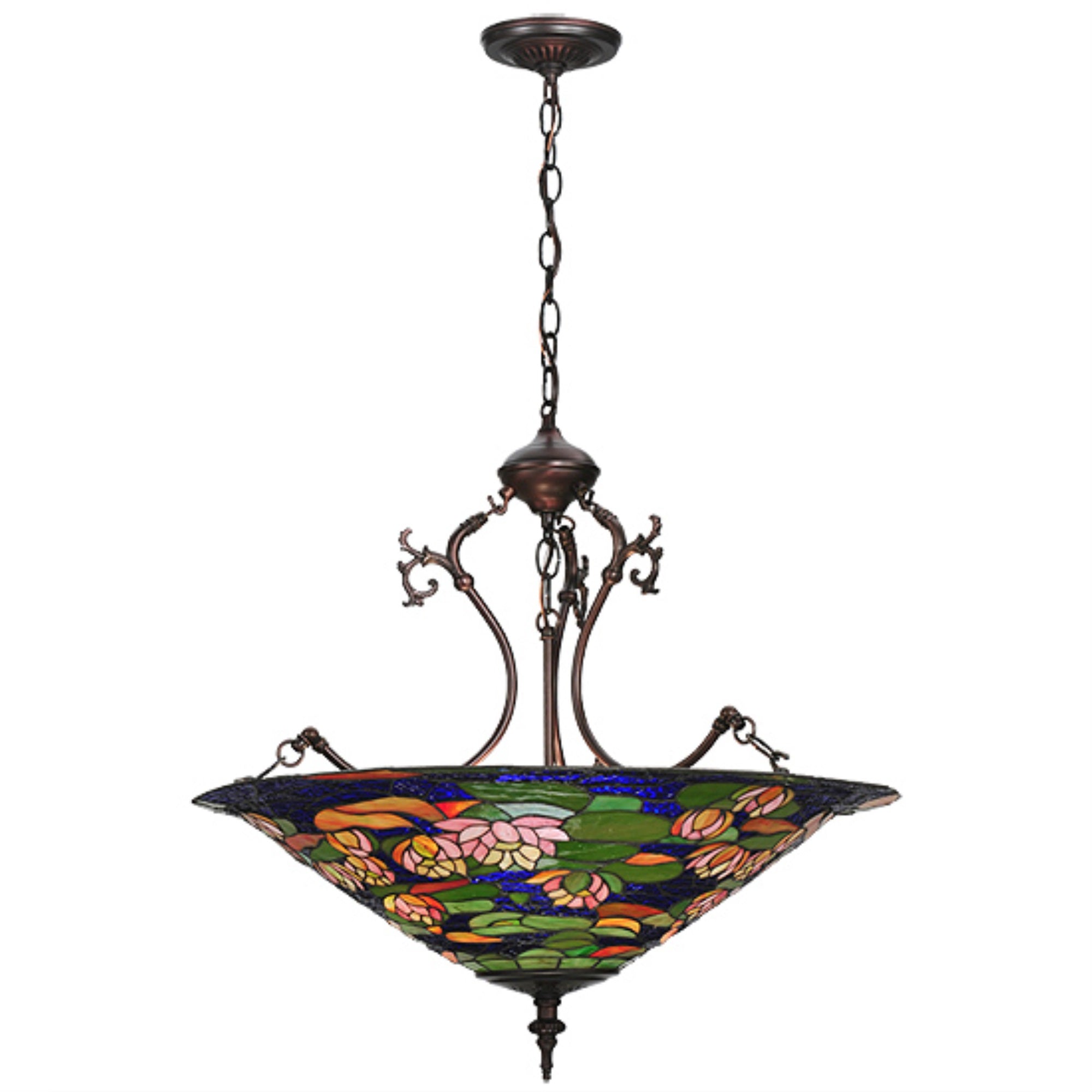 24'W Tiffany Pond Lily Inverted Pendant.602