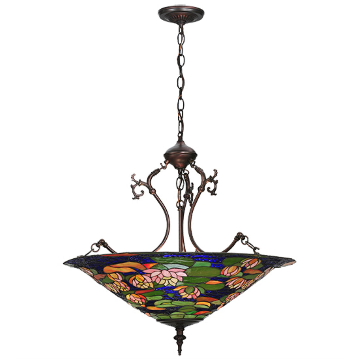 24'W Tiffany Pond Lily Inverted Pendant.602
