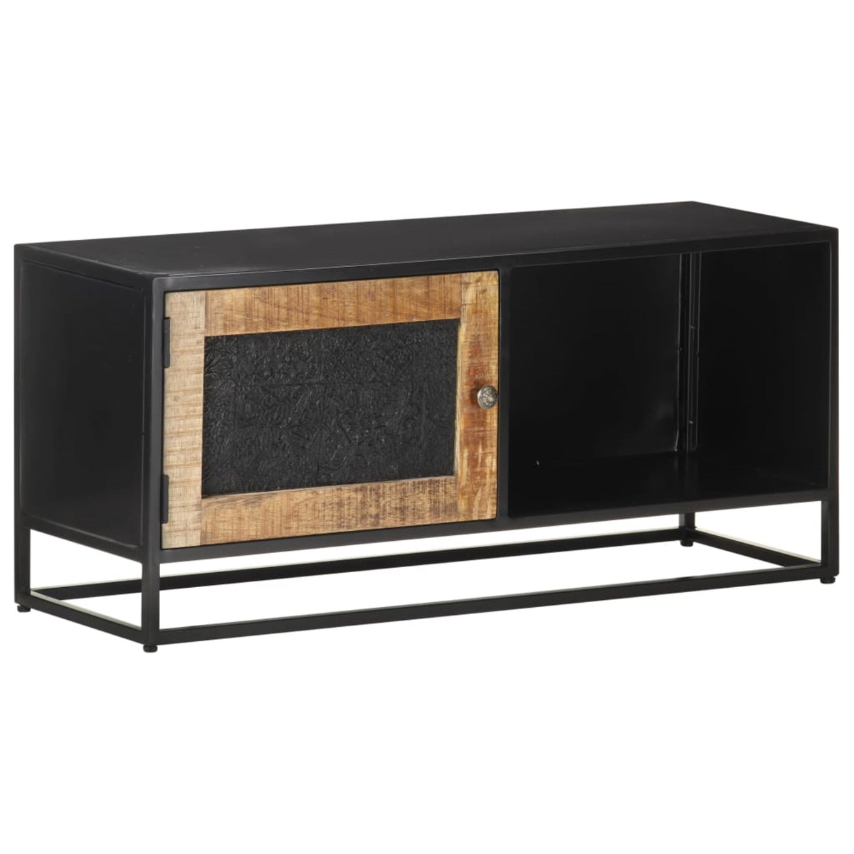 Vidaxl Tv Cabinet 35.4'X11.8'X15.7' Rough Mango Wood