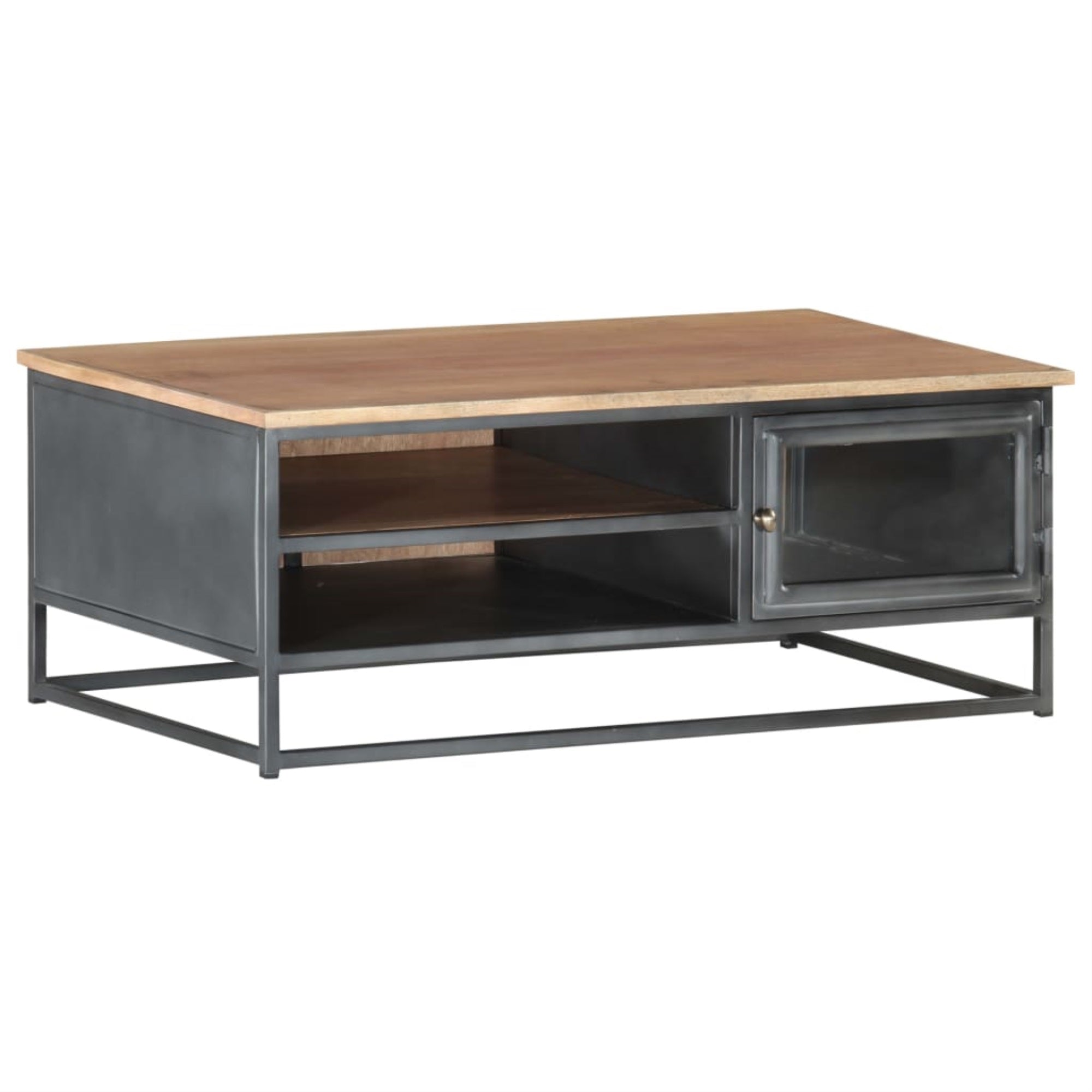 Vidaxl Coffee Table Gray 35.4'X19.7'X13.8' Solid Acacia Wood