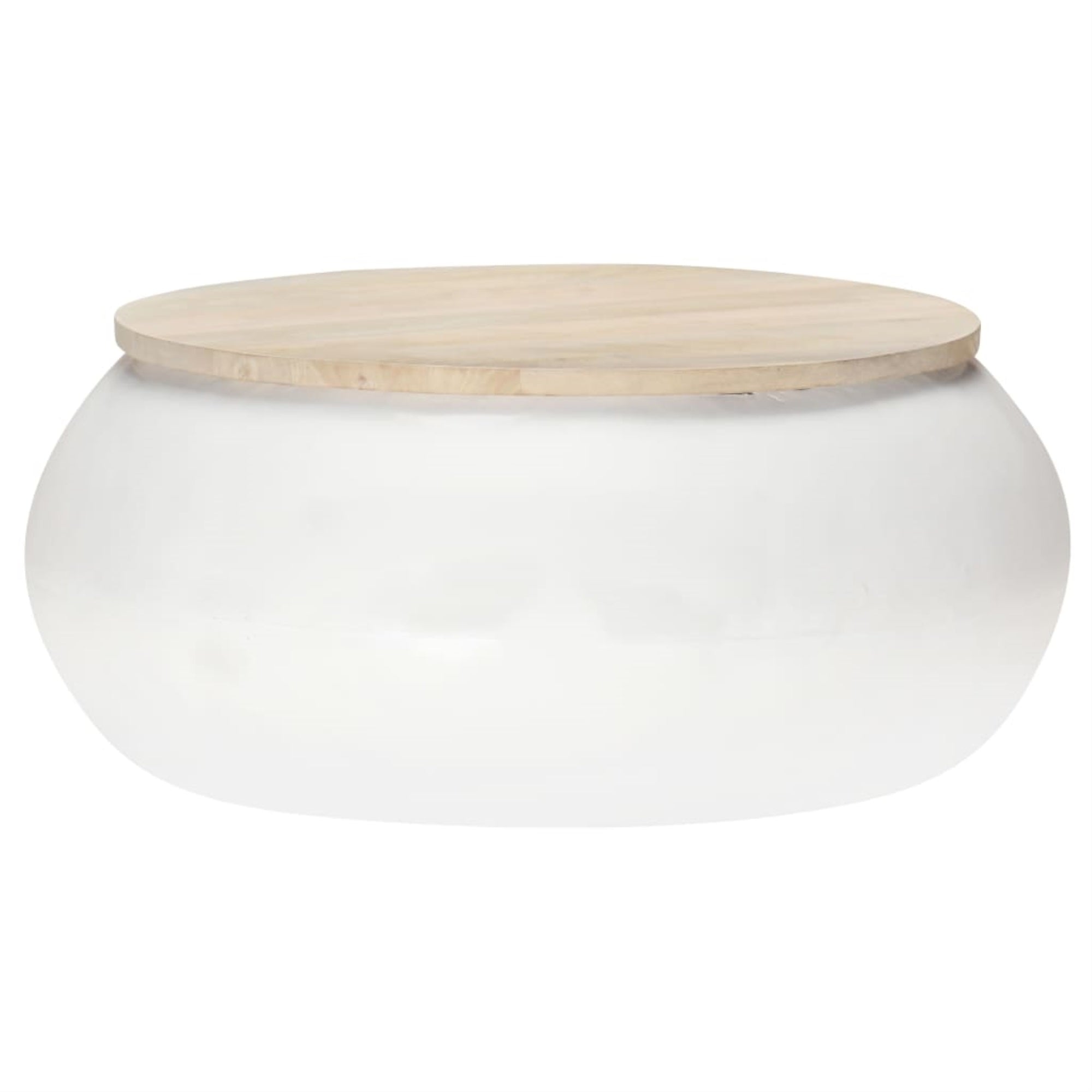 Vidaxl Coffee Table White 26.8'X26.8'X11.8' Solid Mango Wood