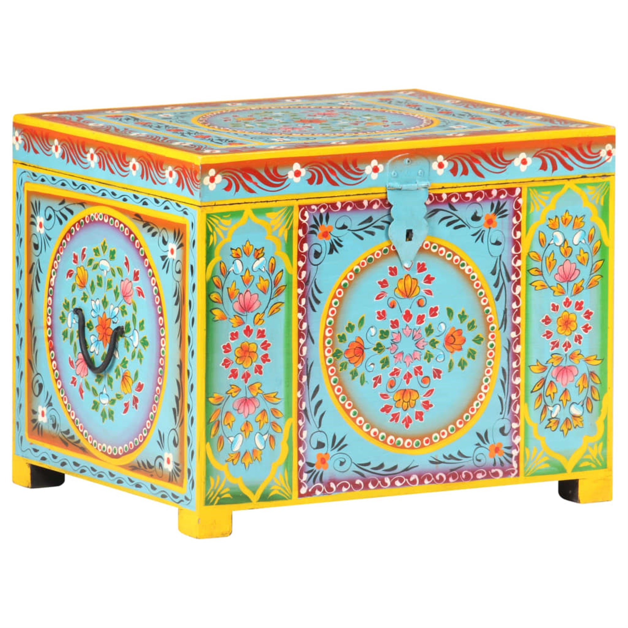 Vidaxl Hand Painted Storage Box 19.7'X15.7'X15.7' Solid Mango Wood