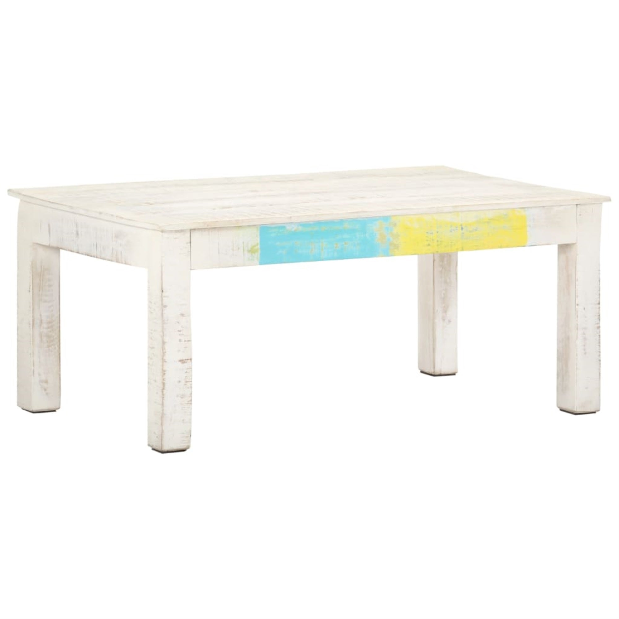 Vidaxl Coffee Table White 43.3'X23.6'X17.7' Solid Mango Wood