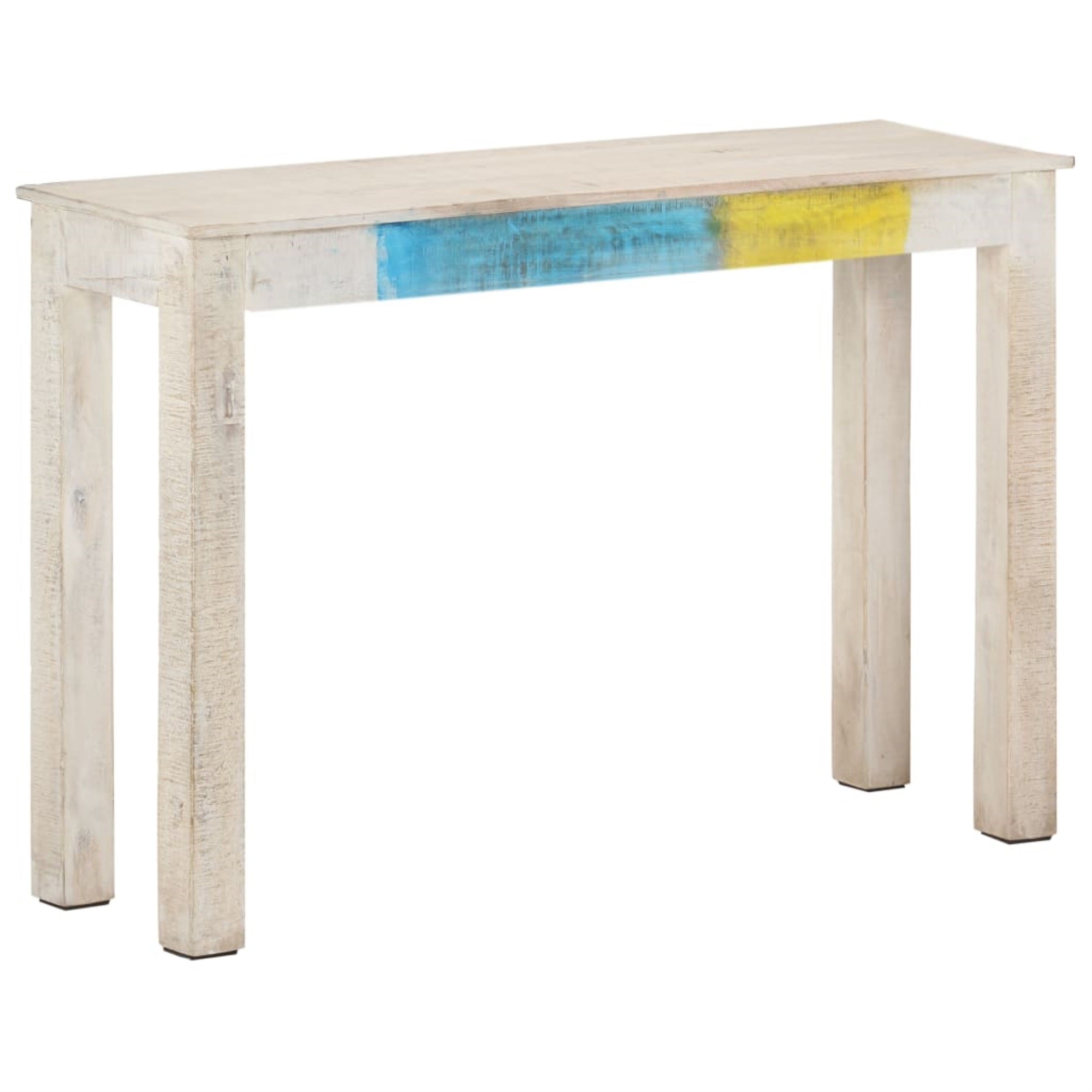 Vidaxl Console Table White 45.3'X13.8'X30.3' Rough Mango Wood
