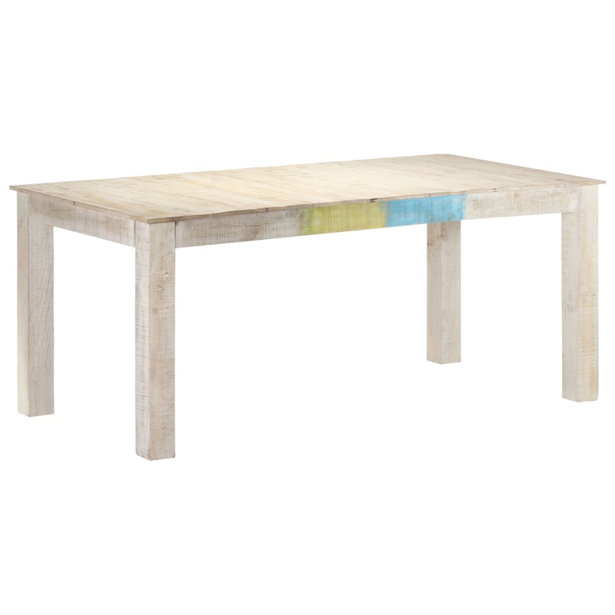 Vidaxl Dining Table White 70.9'X35.4'X29.9' Solid Mango Wood