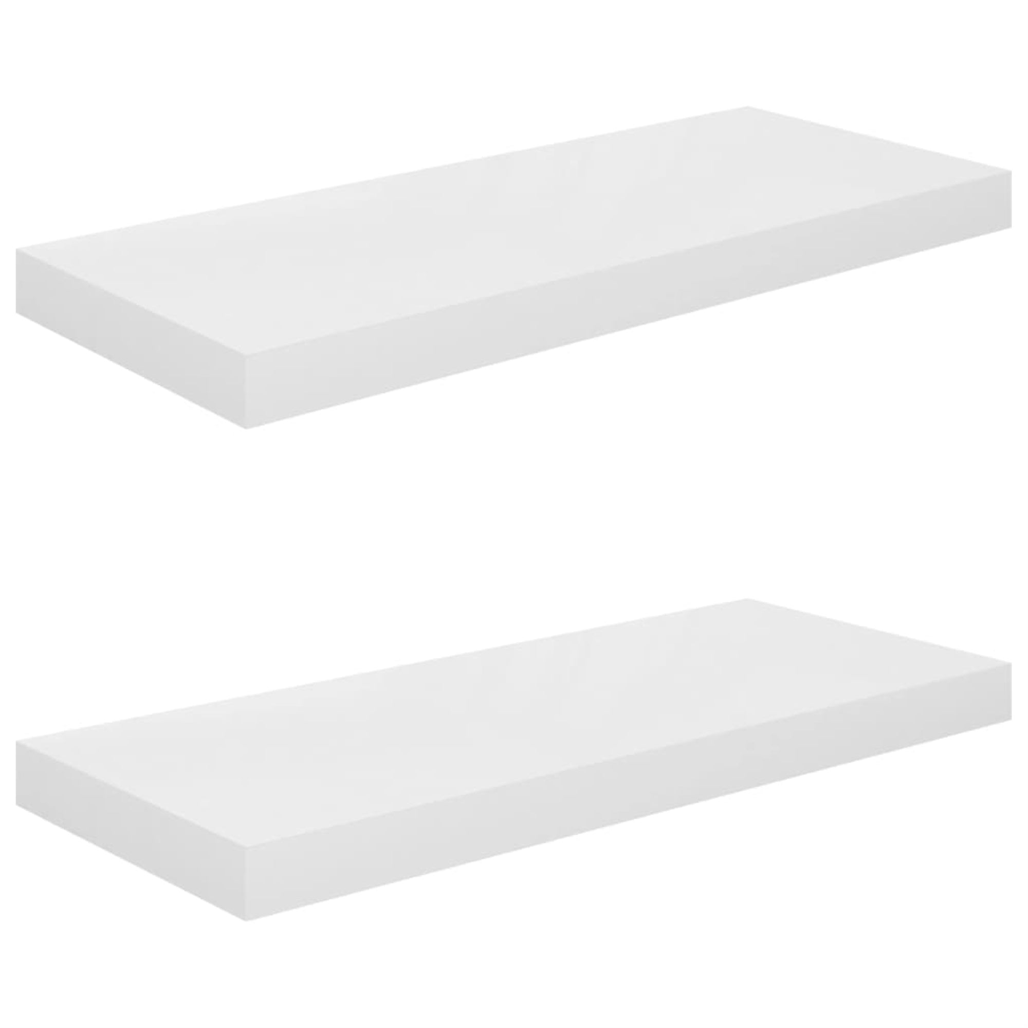 Vidaxl Floating Wall Shelves 2 Pcs High Gloss White 23.6'X9.3'X1.5' Mdf