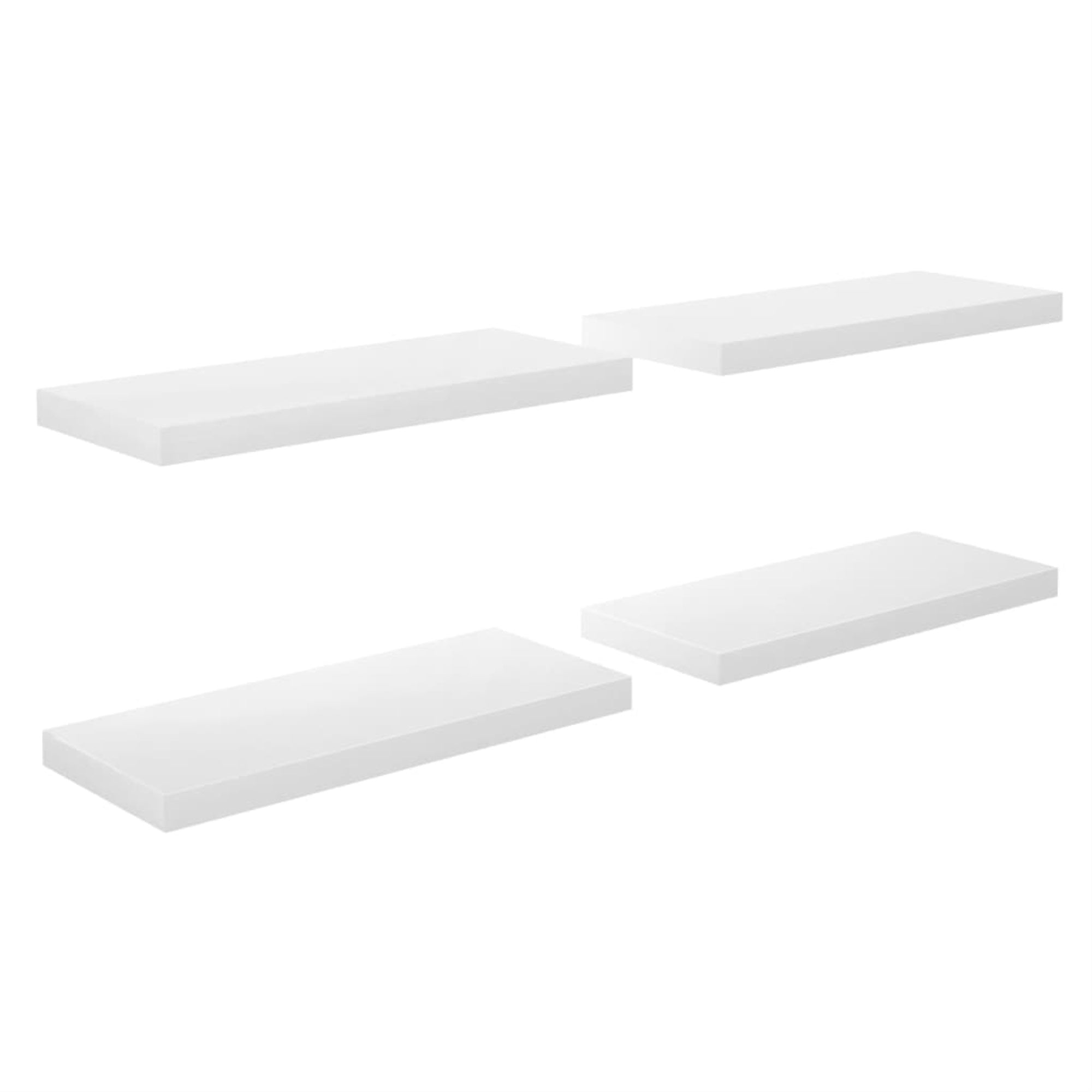 Vidaxl Floating Wall Shelves 4 Pcs High Gloss White 23.6'X9.3'X1.5' Mdf